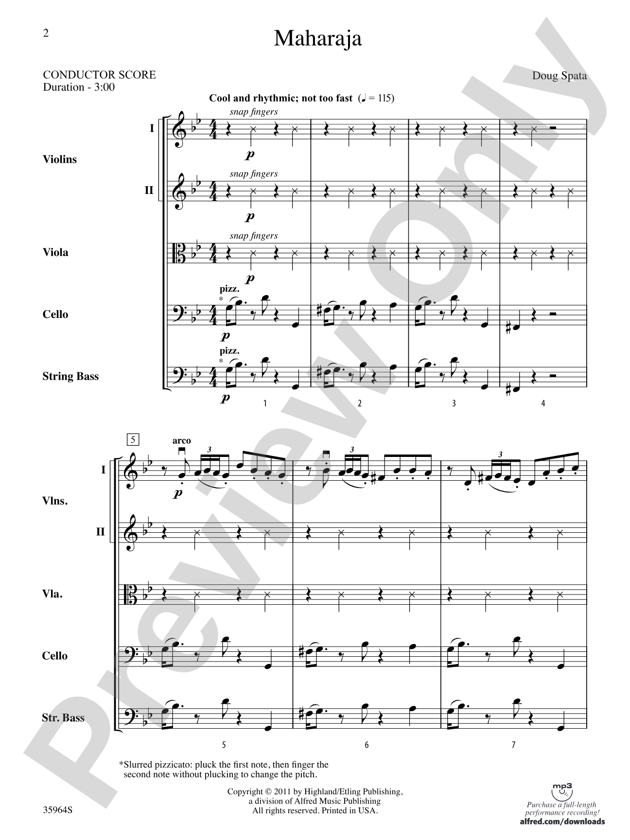 Maharaja: String Orchestra Conductor Score & Parts