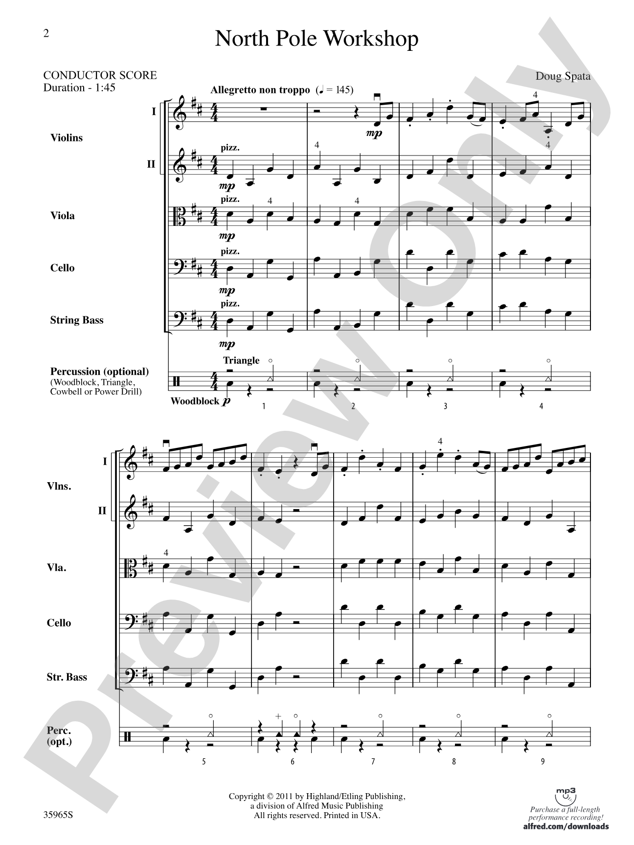 North Pole Workshop: String Orchestra Conductor Score & Parts