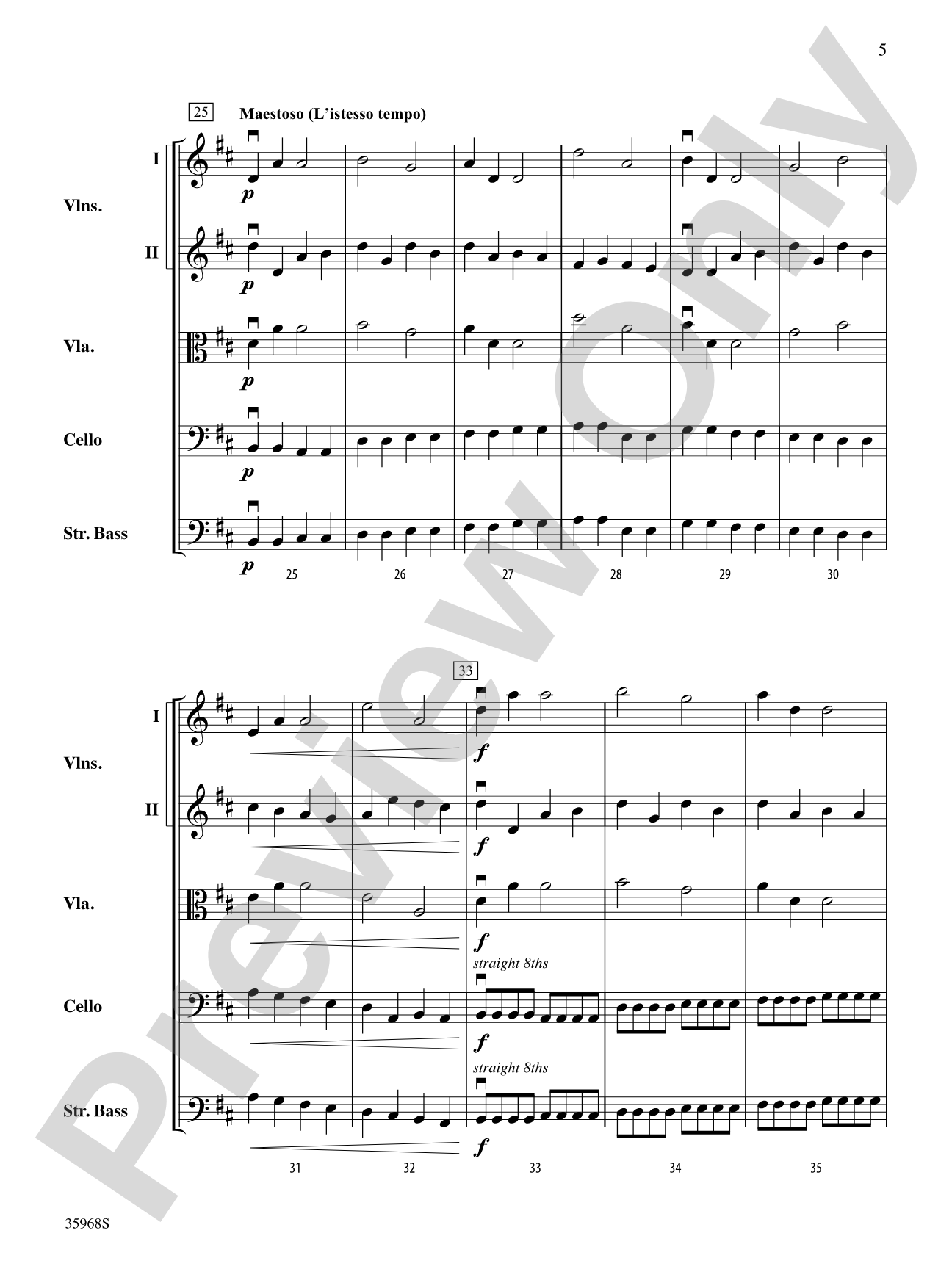 Moon Bass: String Orchestra Conductor Score & Parts