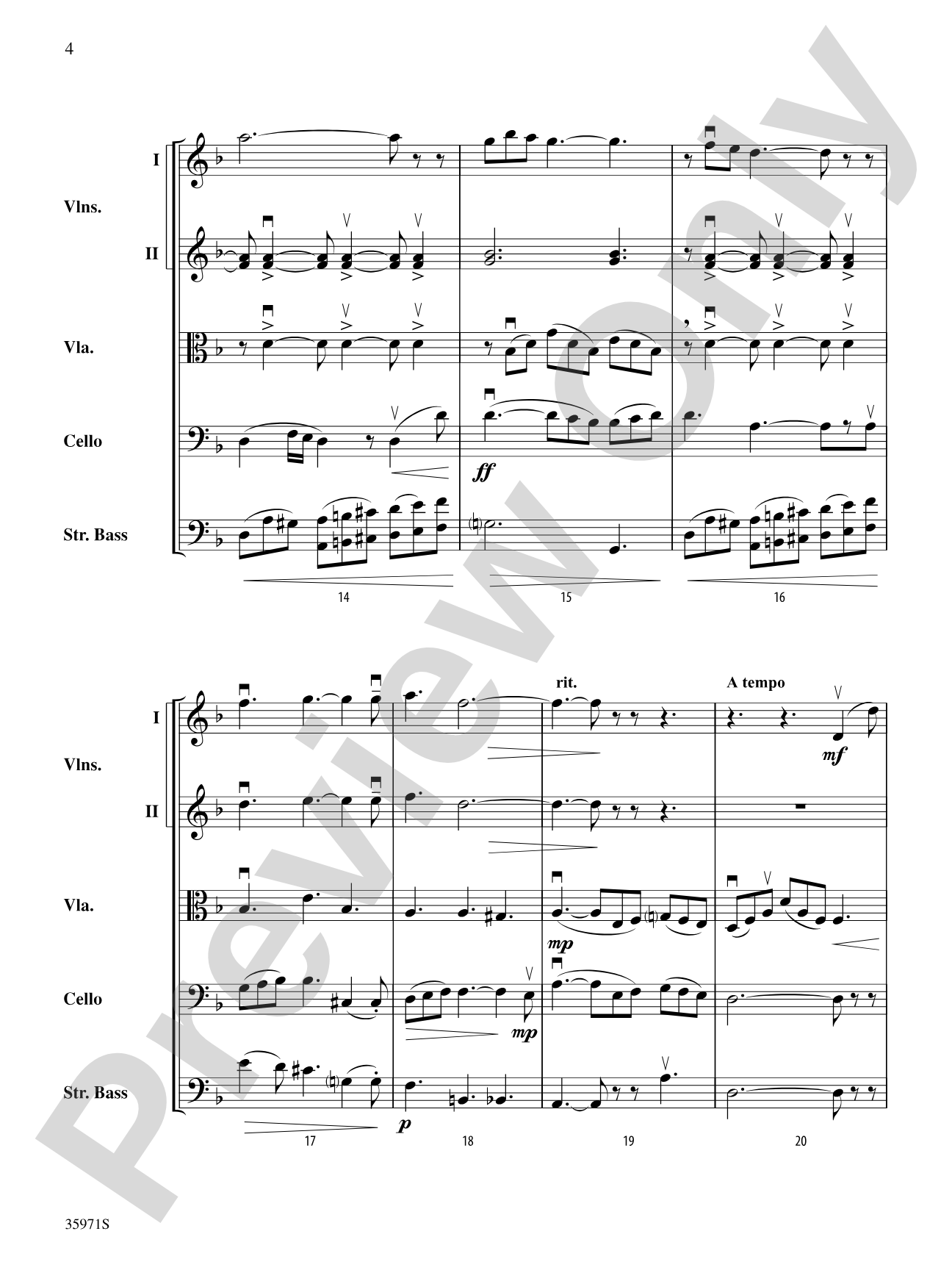Madrigale: String Orchestra Conductor Score & Parts