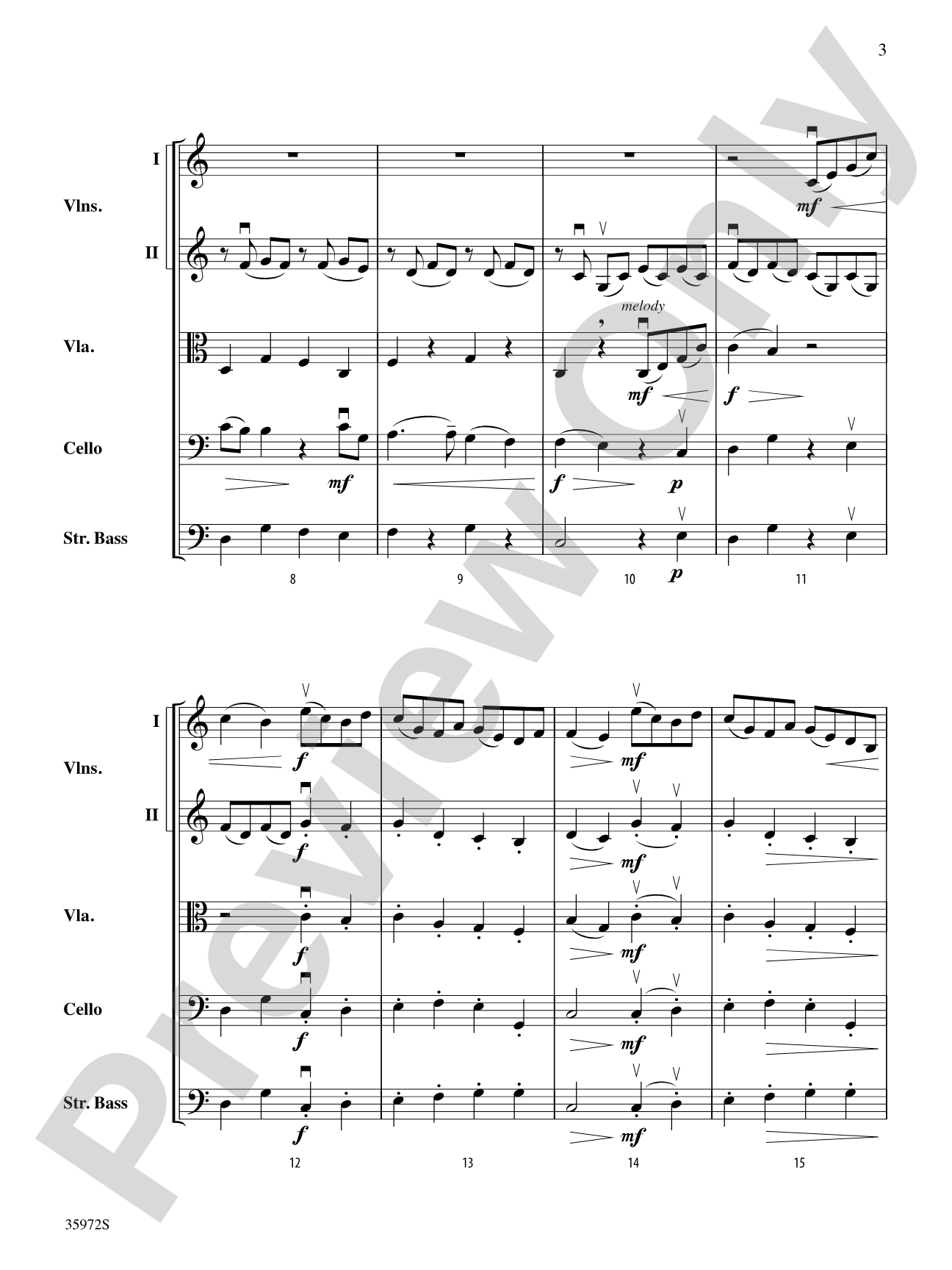 Aria (from the opera Orfeo ed Euridice): String Orchestra Conductor Score & Parts