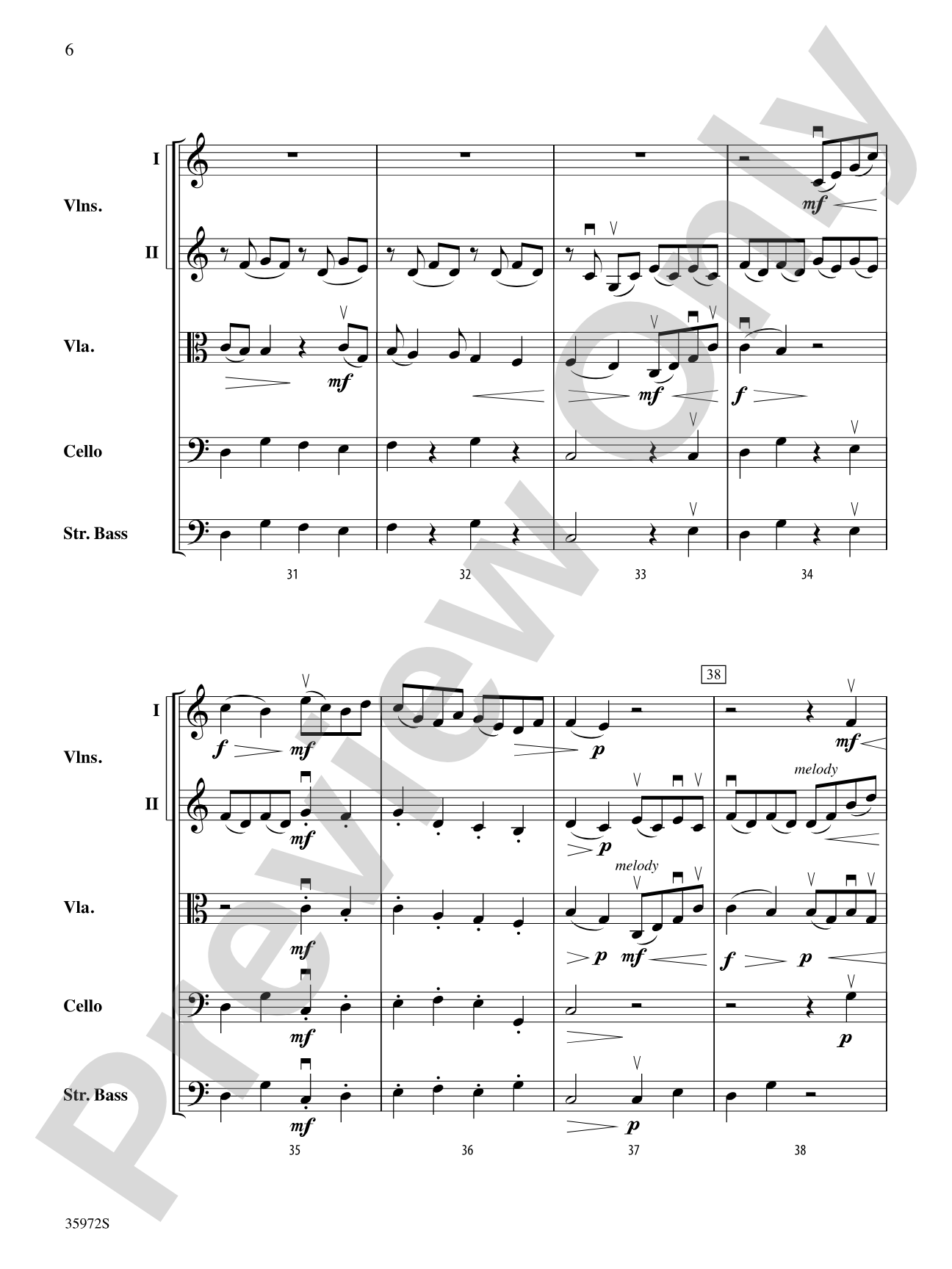 Aria (from the opera Orfeo ed Euridice): String Orchestra Conductor Score & Parts