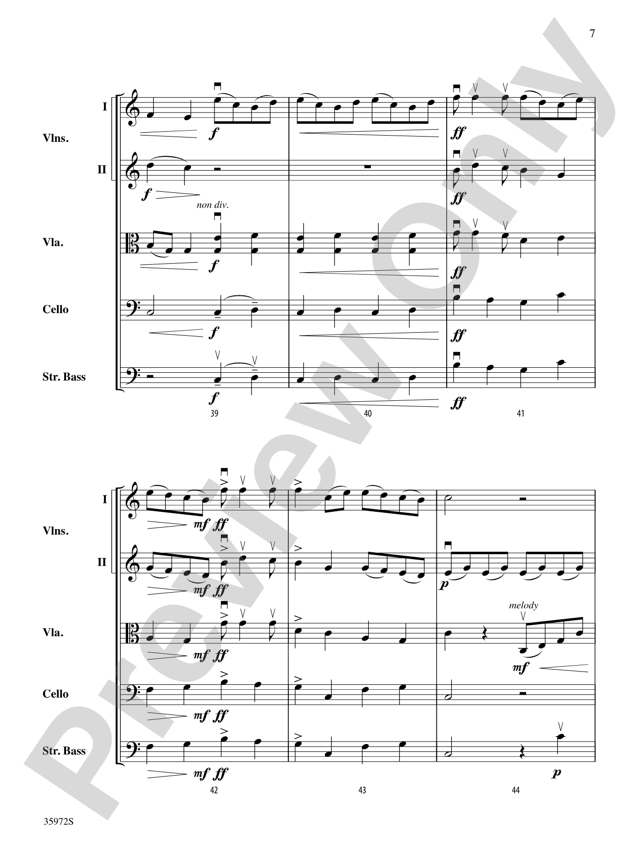 Aria (from the opera Orfeo ed Euridice): String Orchestra Conductor Score & Parts