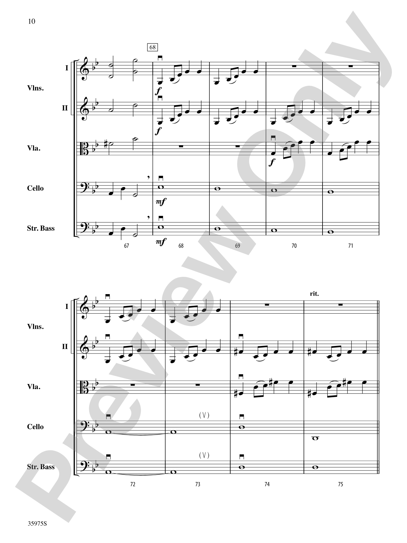 Quiétude: String Orchestra Conductor Score & Parts