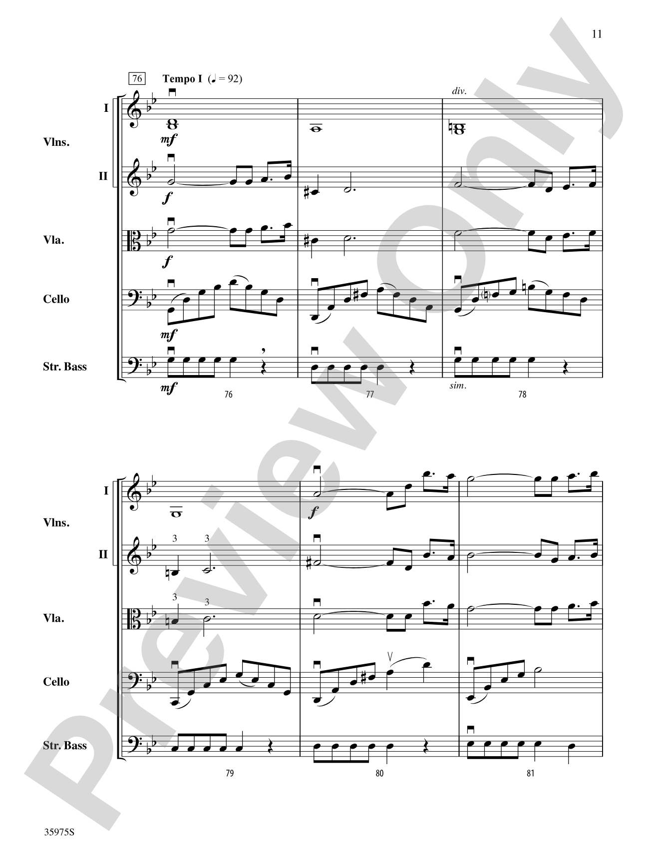 Quiétude: String Orchestra Conductor Score & Parts