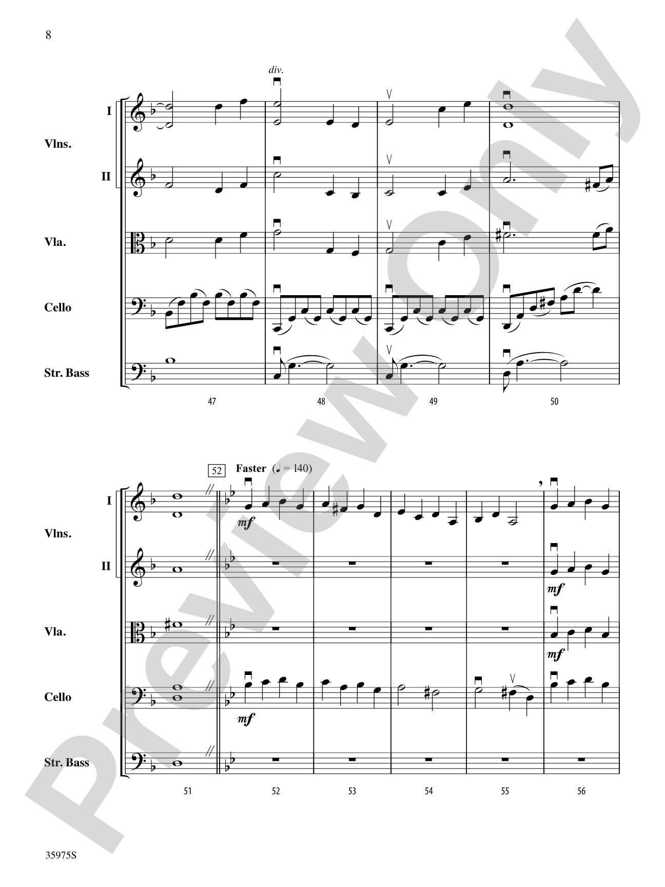 Quiétude: String Orchestra Conductor Score & Parts