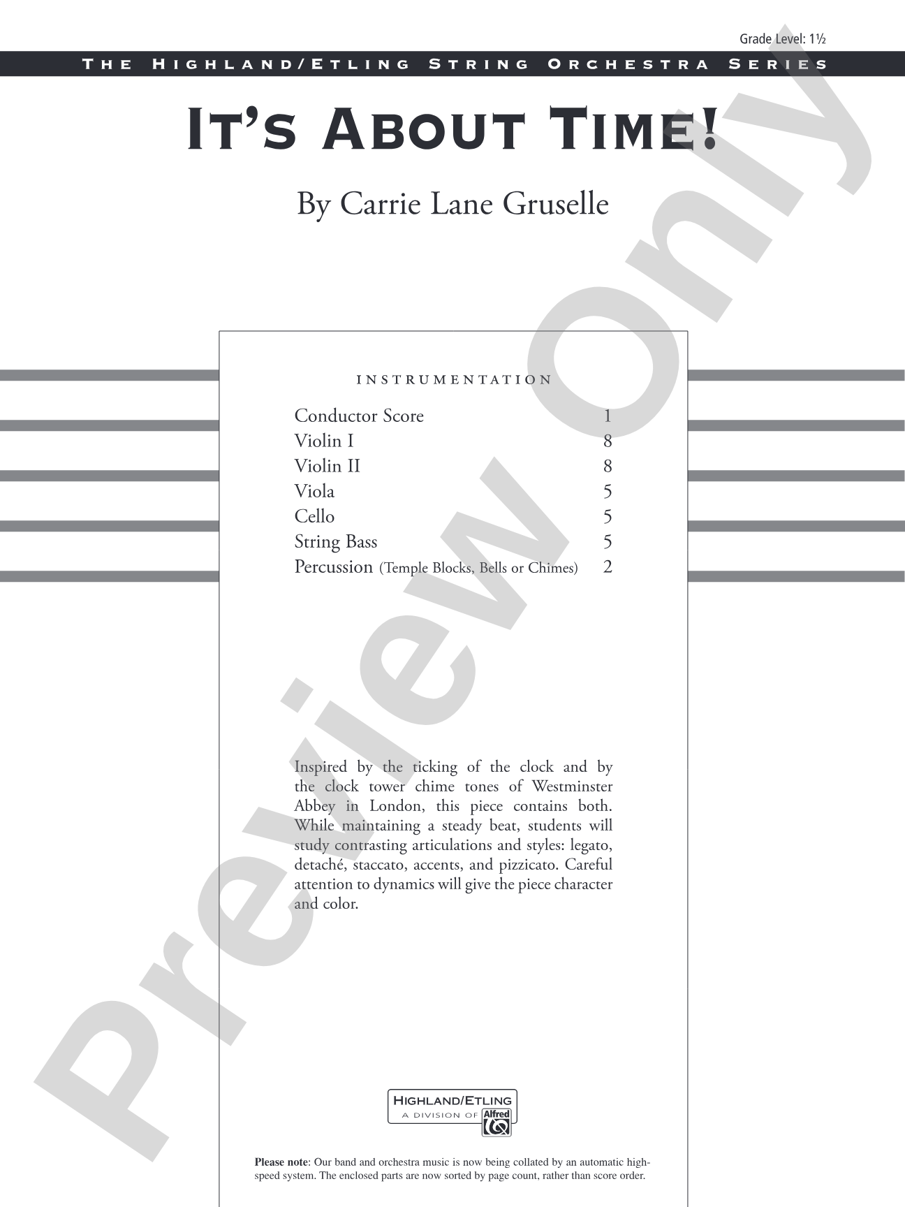 It's About Time!: String Orchestra Conductor Score & Parts