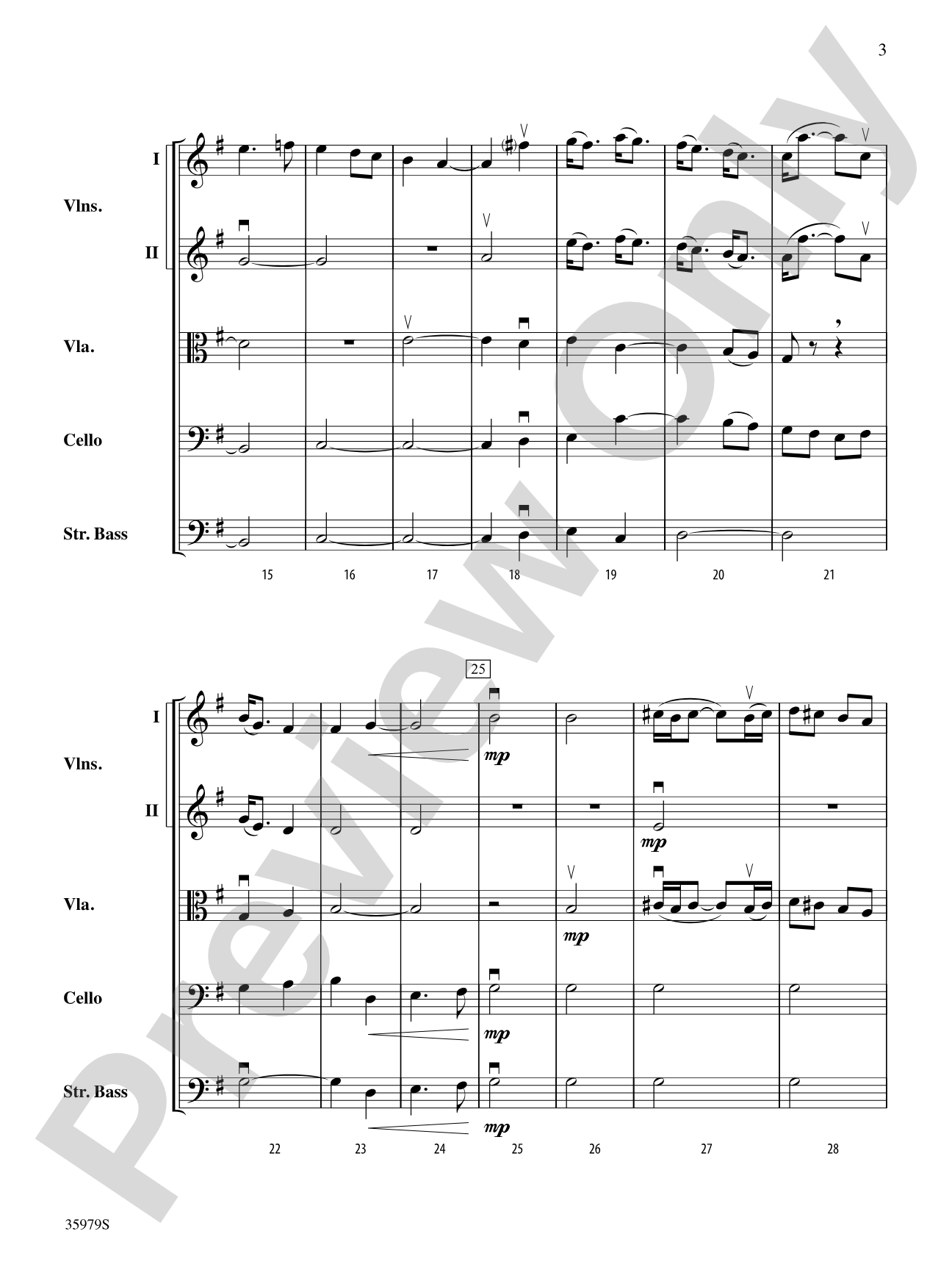 Aria from the Goldberg Variations: String Orchestra Conductor Score & Parts