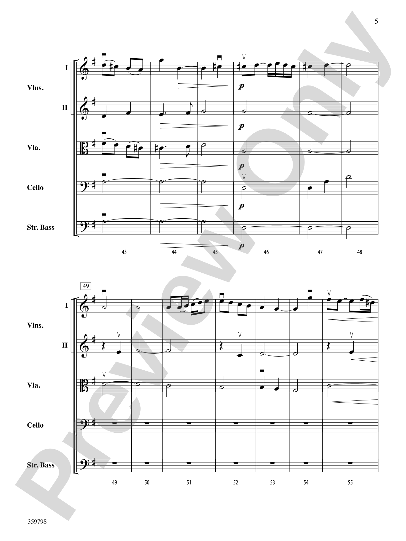 Aria from the Goldberg Variations: String Orchestra Conductor Score & Parts