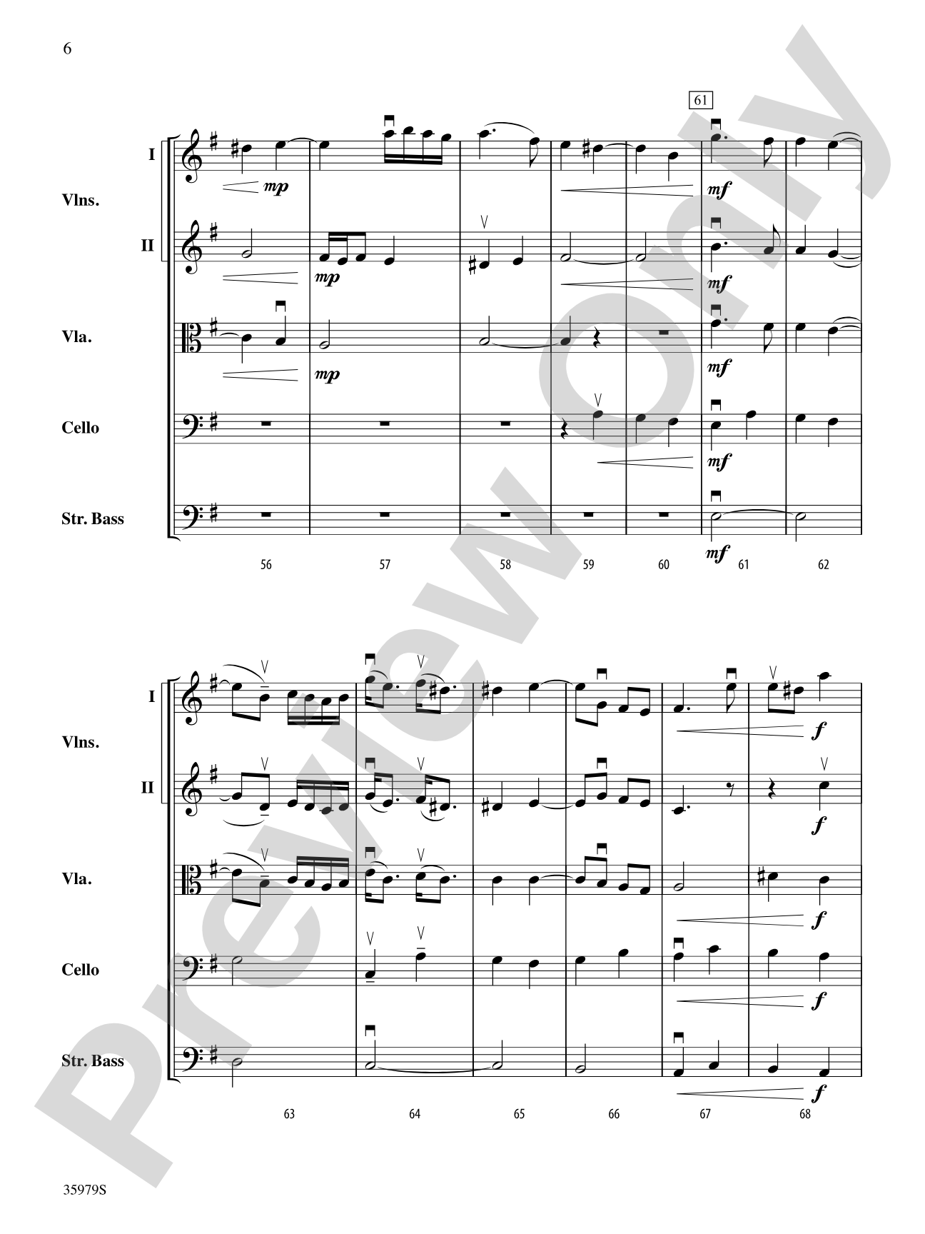Aria from the Goldberg Variations: String Orchestra Conductor Score & Parts