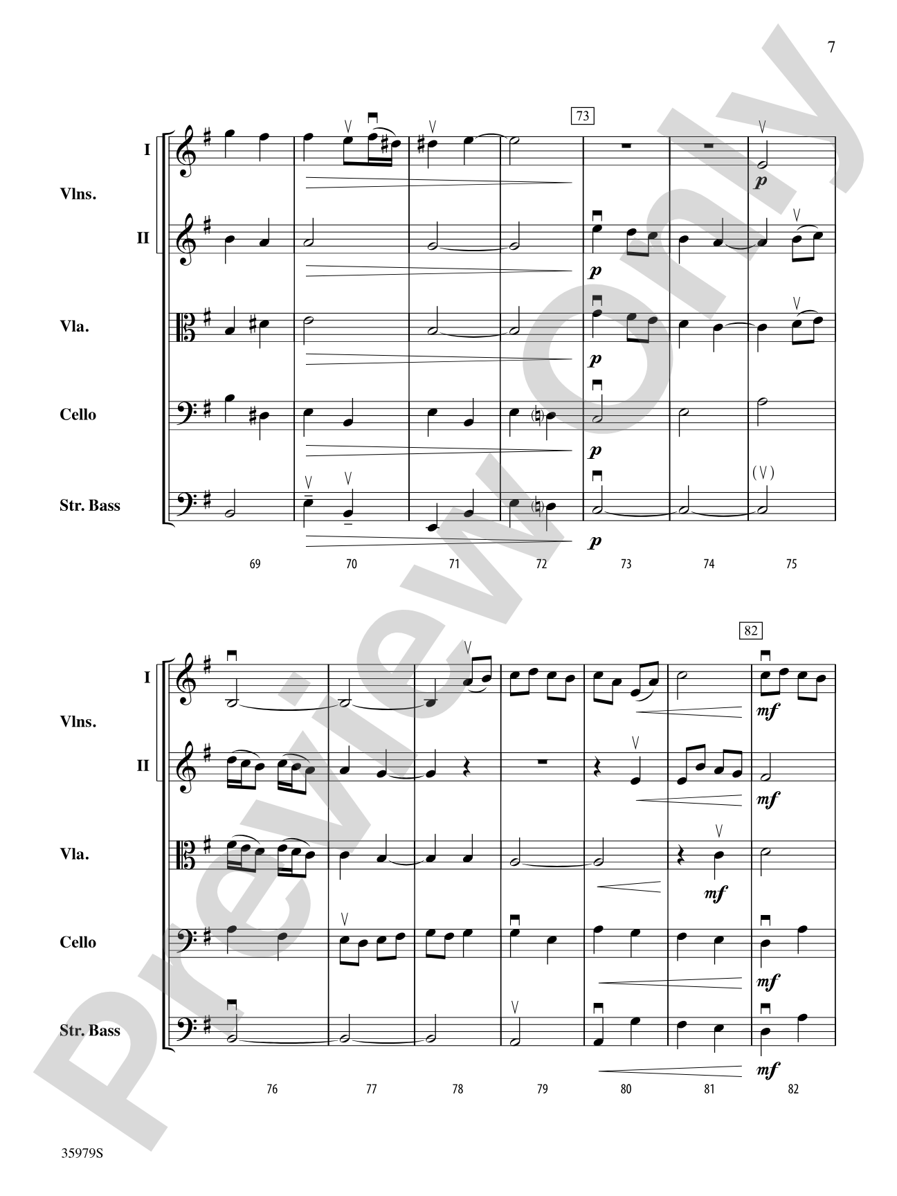 Aria from the Goldberg Variations: String Orchestra Conductor Score & Parts