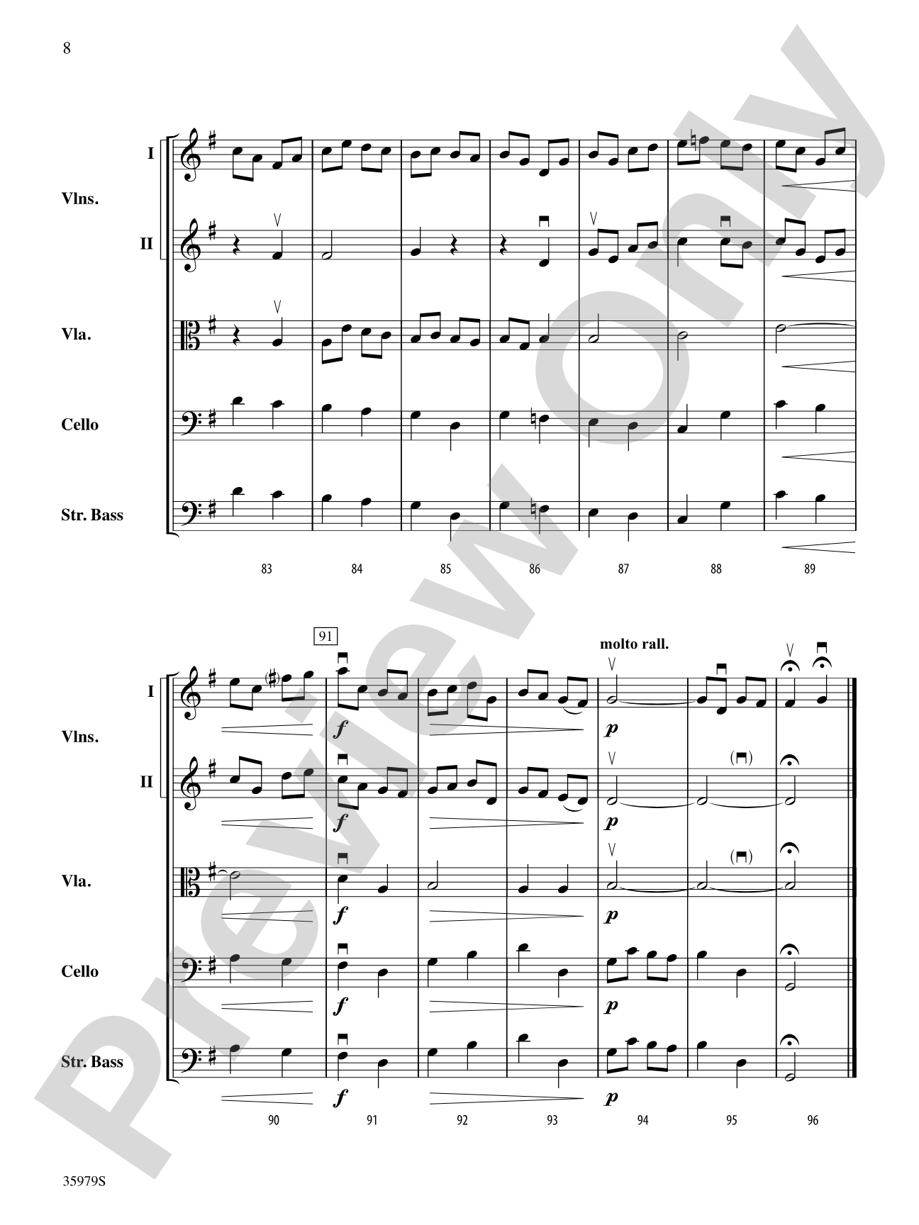 Aria from the Goldberg Variations: String Orchestra Conductor Score & Parts