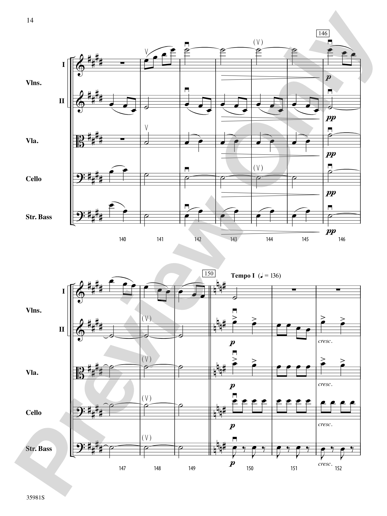 Finale from "Sonatina, Op. 100": String Orchestra Conductor Score & Parts