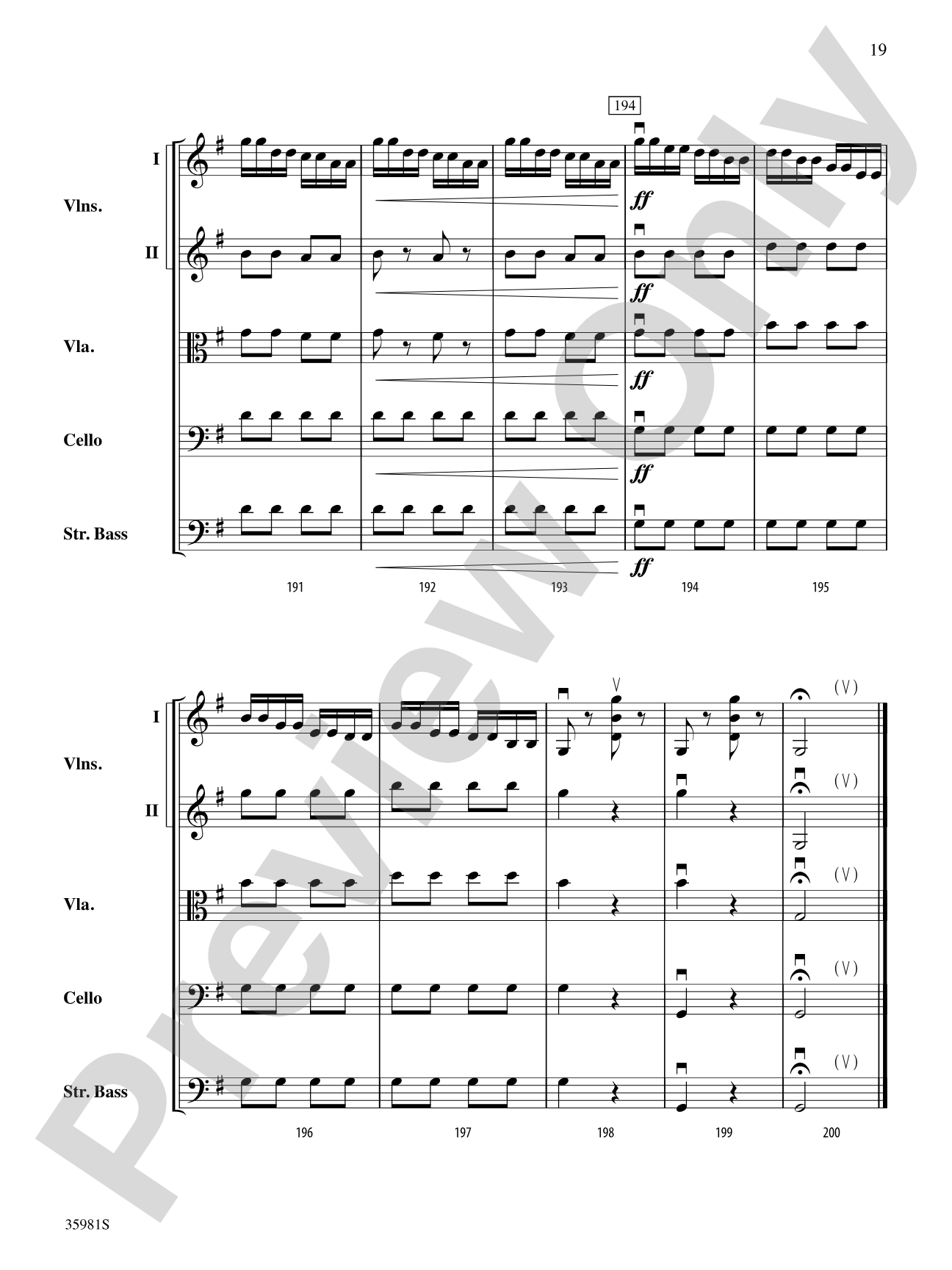 Finale from "Sonatina, Op. 100": String Orchestra Conductor Score & Parts