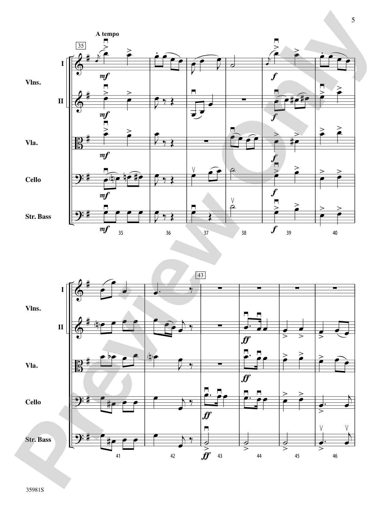Finale from "Sonatina, Op. 100": String Orchestra Conductor Score & Parts