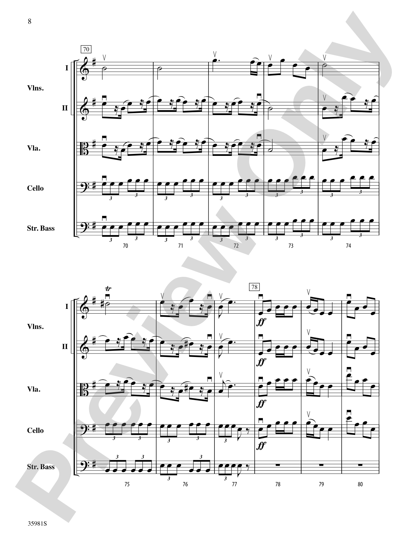 Finale from "Sonatina, Op. 100": String Orchestra Conductor Score & Parts