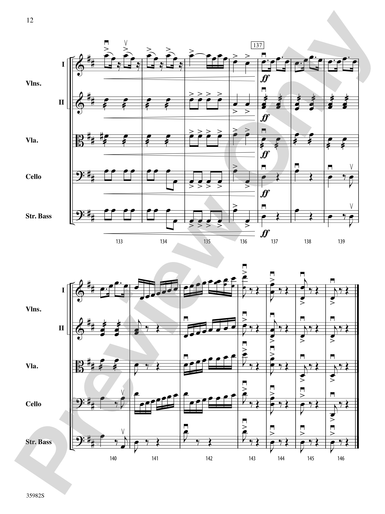 Allegretto from The Creatures of Prometheus: String Orchestra Conductor Score & Parts