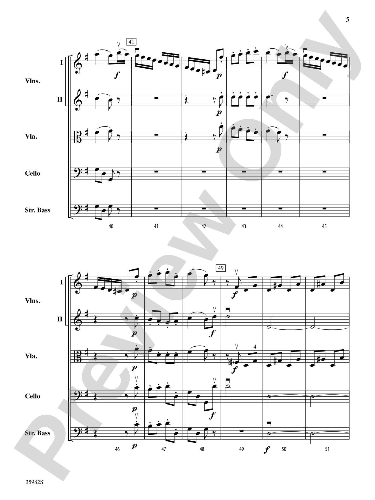 Allegretto from The Creatures of Prometheus: String Orchestra Conductor Score & Parts