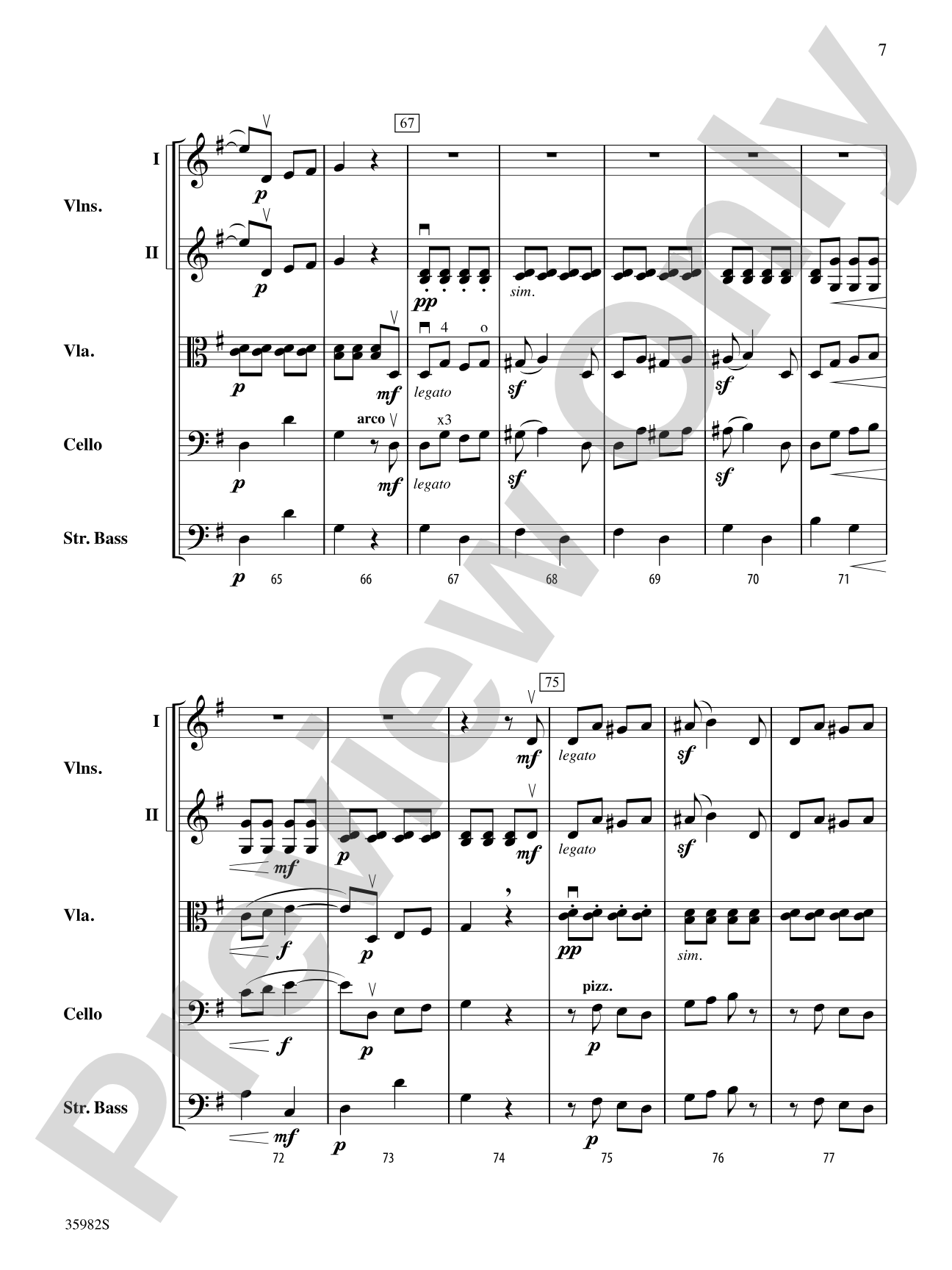 Allegretto from The Creatures of Prometheus: String Orchestra Conductor Score & Parts