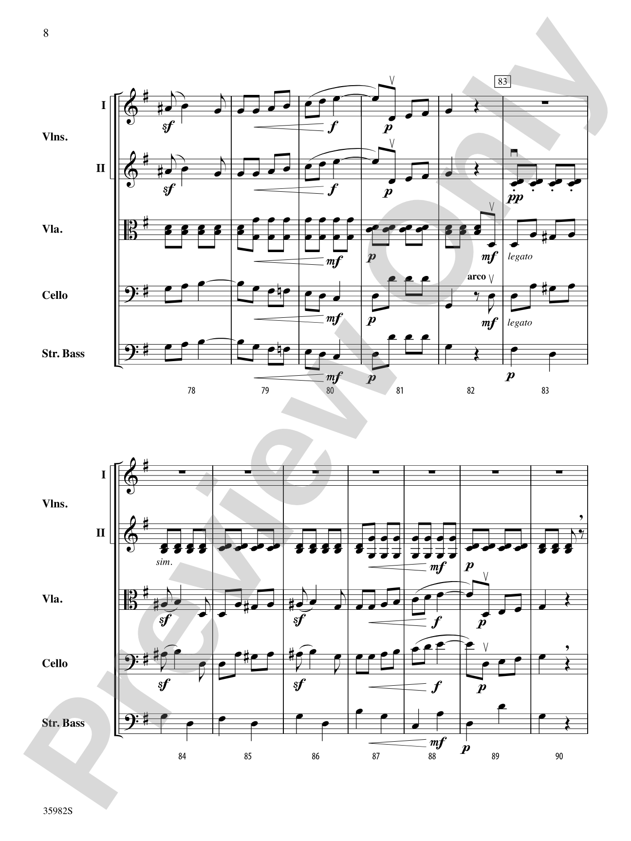 Allegretto from The Creatures of Prometheus: String Orchestra Conductor Score & Parts