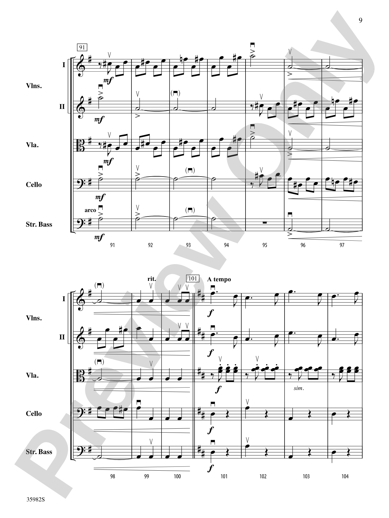 Allegretto from The Creatures of Prometheus: String Orchestra Conductor Score & Parts