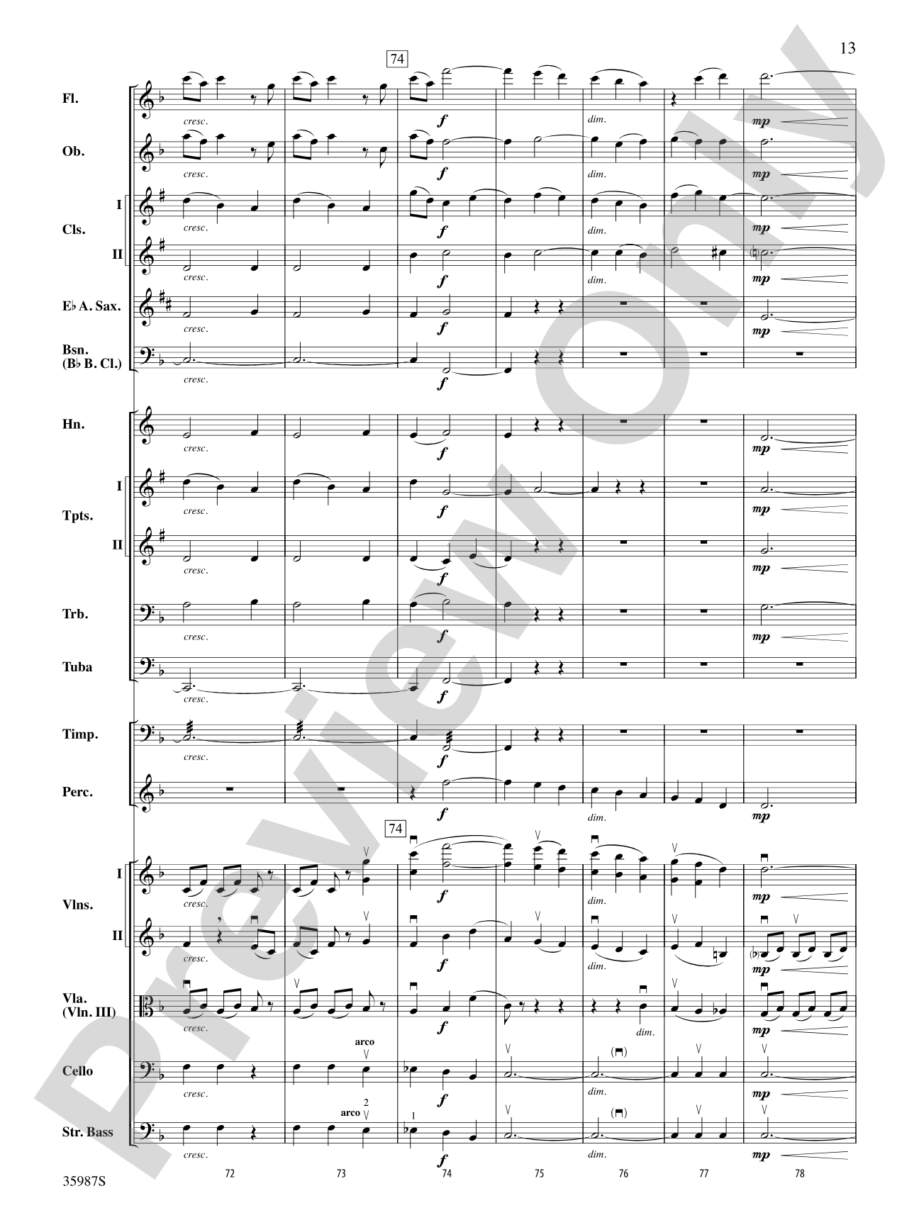 Nocturne (from A Midsummer Night's Dream): Full Orchestra Conductor Score & Parts