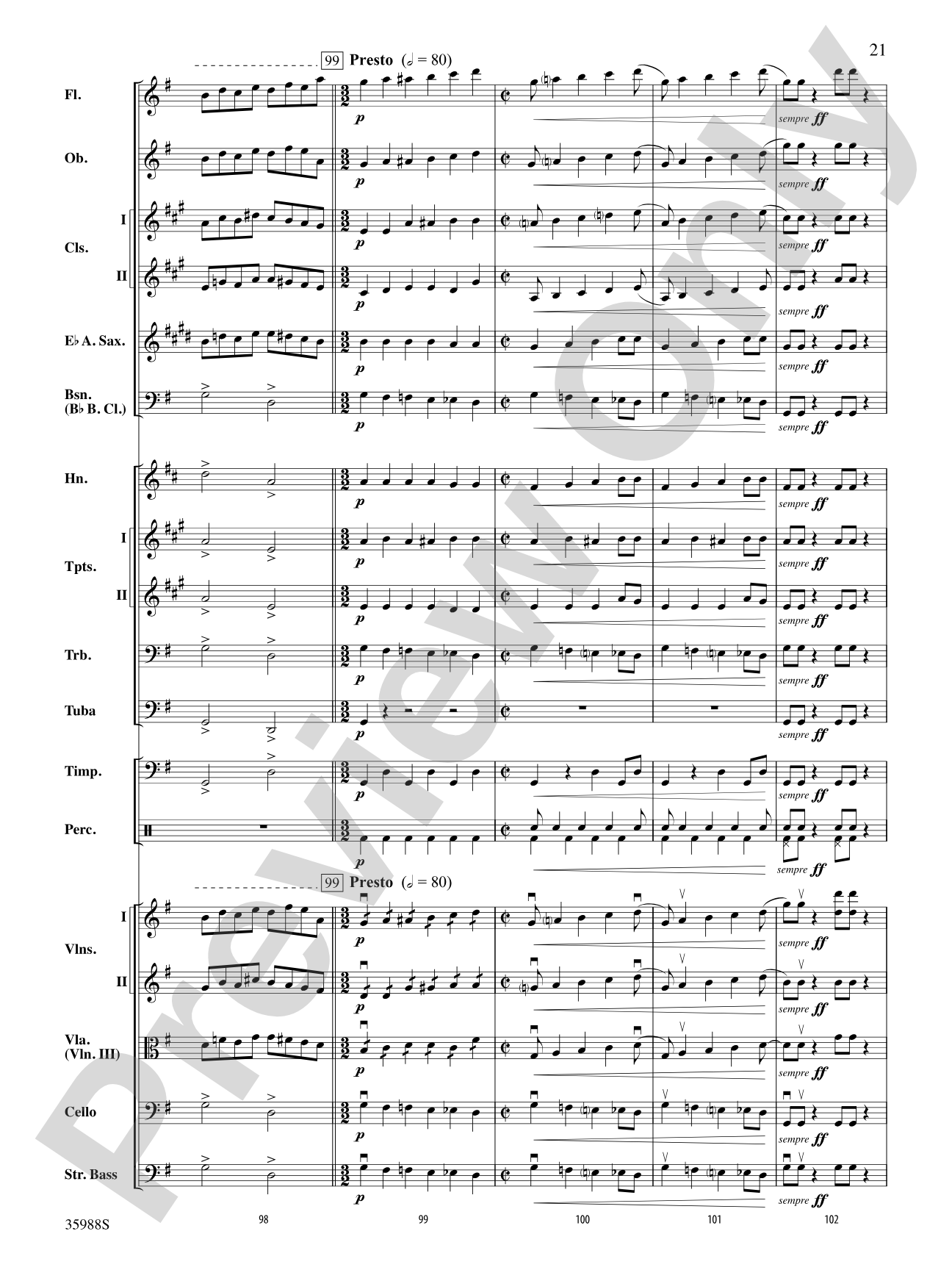 Symphony No. 5: Full Orchestra Conductor Score & Parts