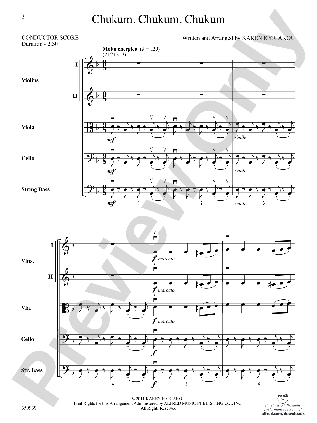 Chukum, Chukum, Chukum: String Orchestra Conductor Score & Parts