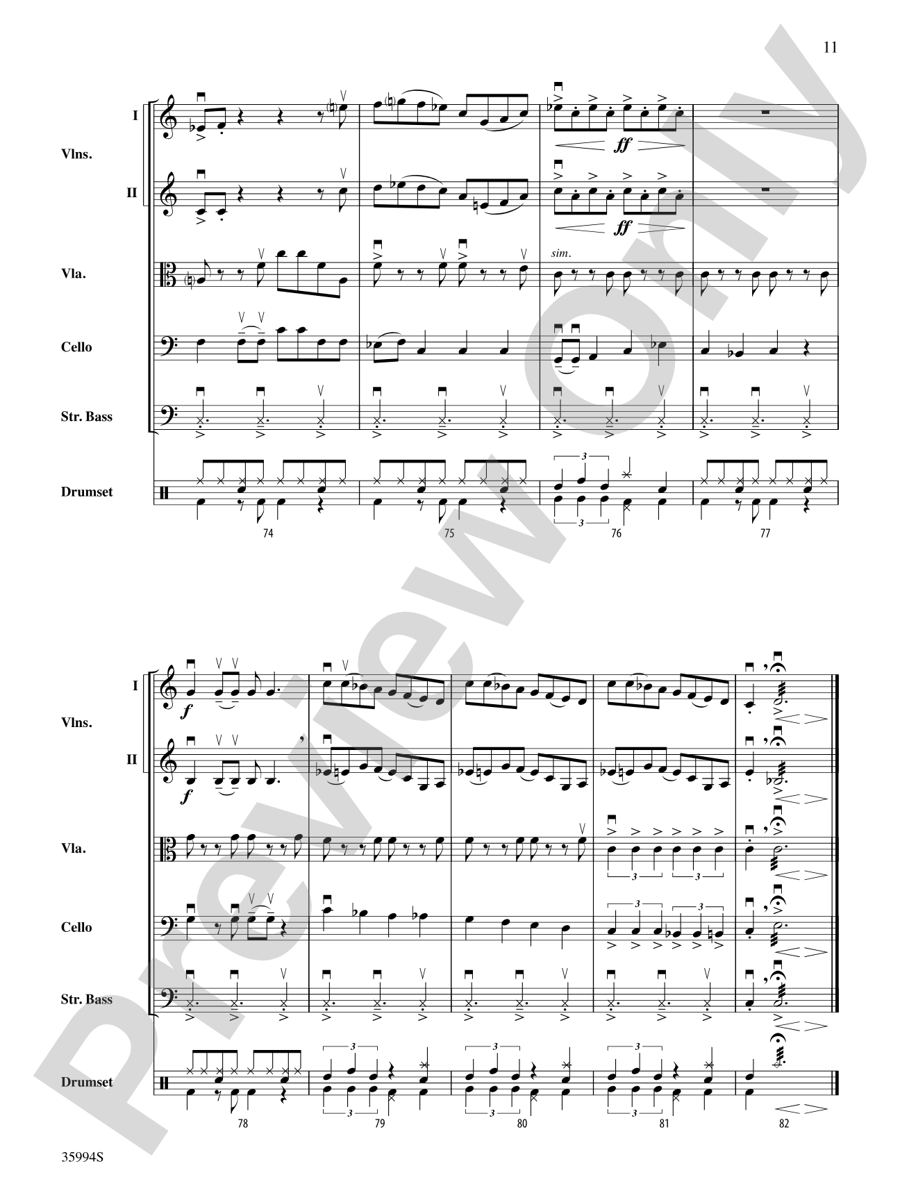 Blues Fiddle on the Fringe: String Orchestra Conductor Score & Parts
