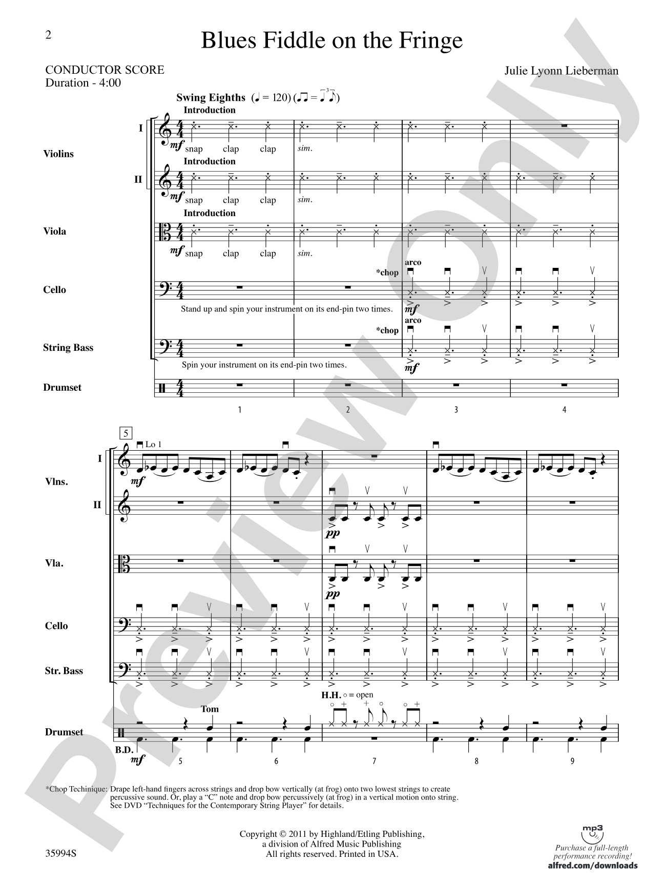 Blues Fiddle on the Fringe: String Orchestra Conductor Score & Parts