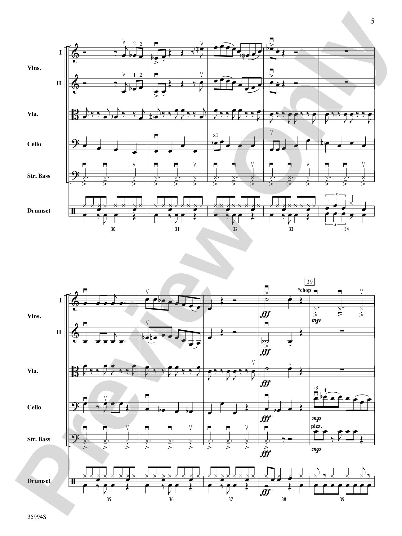 Blues Fiddle on the Fringe: String Orchestra Conductor Score & Parts