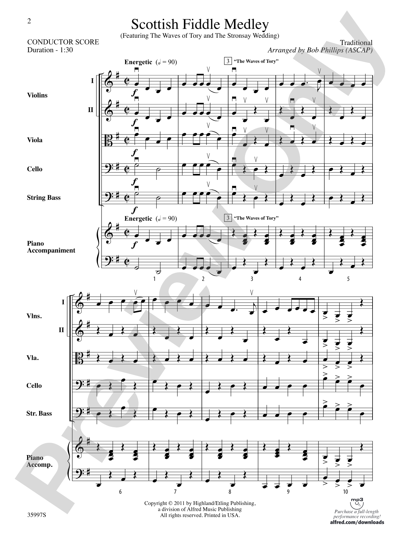 Scottish Fiddle Medley: String Orchestra Conductor Score & Parts