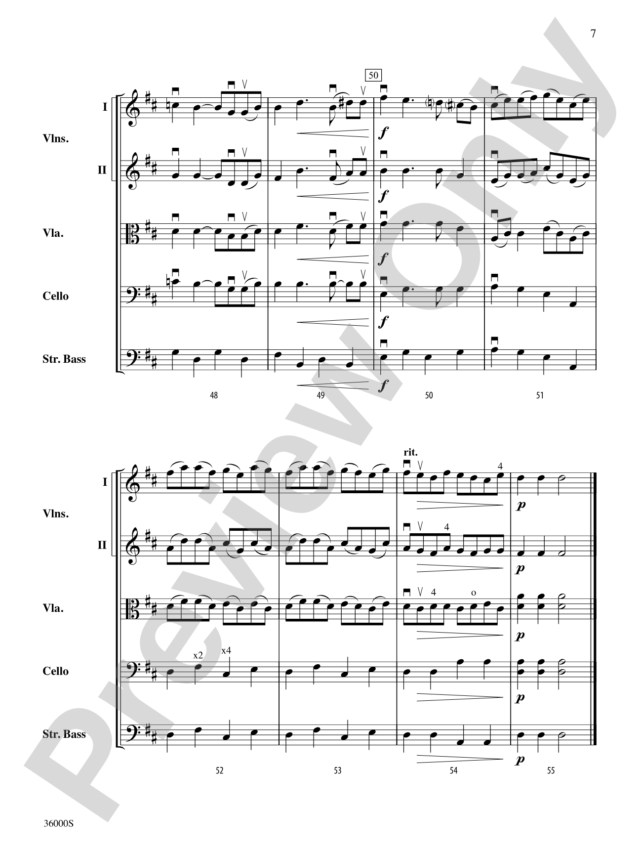 Bubbling Brook: String Orchestra Conductor Score & Parts