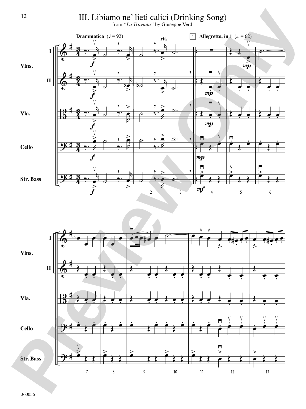 A Night at the Opera: String Orchestra Conductor Score & Parts