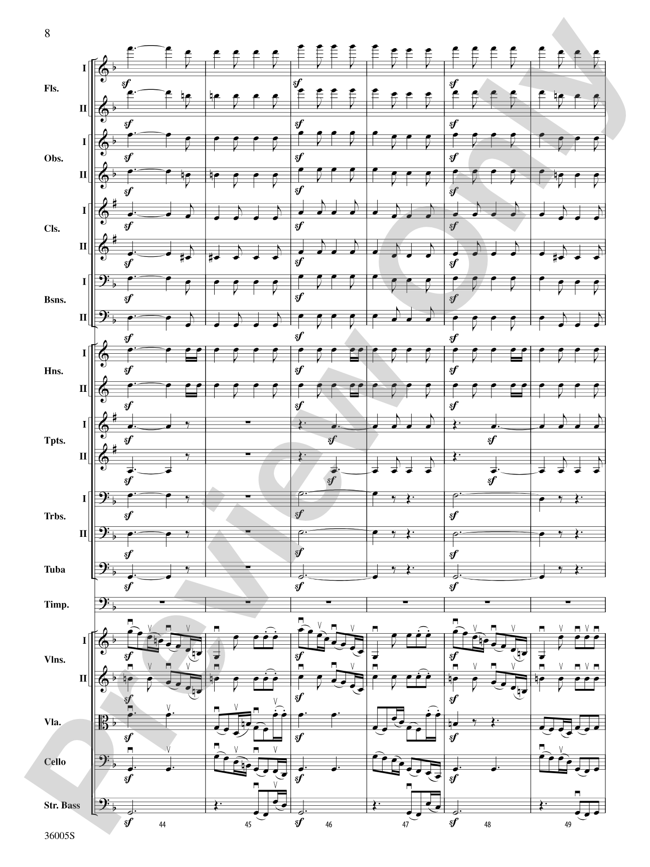 Beethoven's Symphony No. 6 "Pastoral": Full Orchestra Conductor Score & Parts