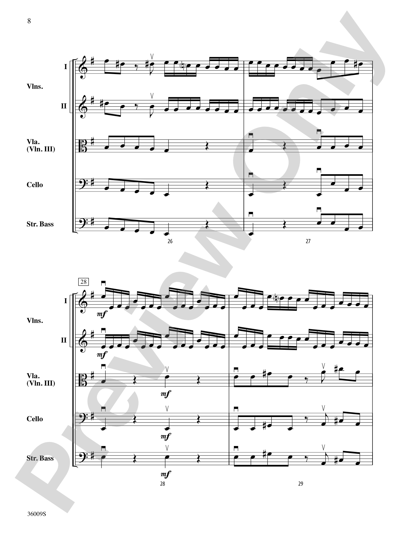 Concerto in G Major (from the Concerto for Two Mandolins): String Orchestra Conductor Score & Parts