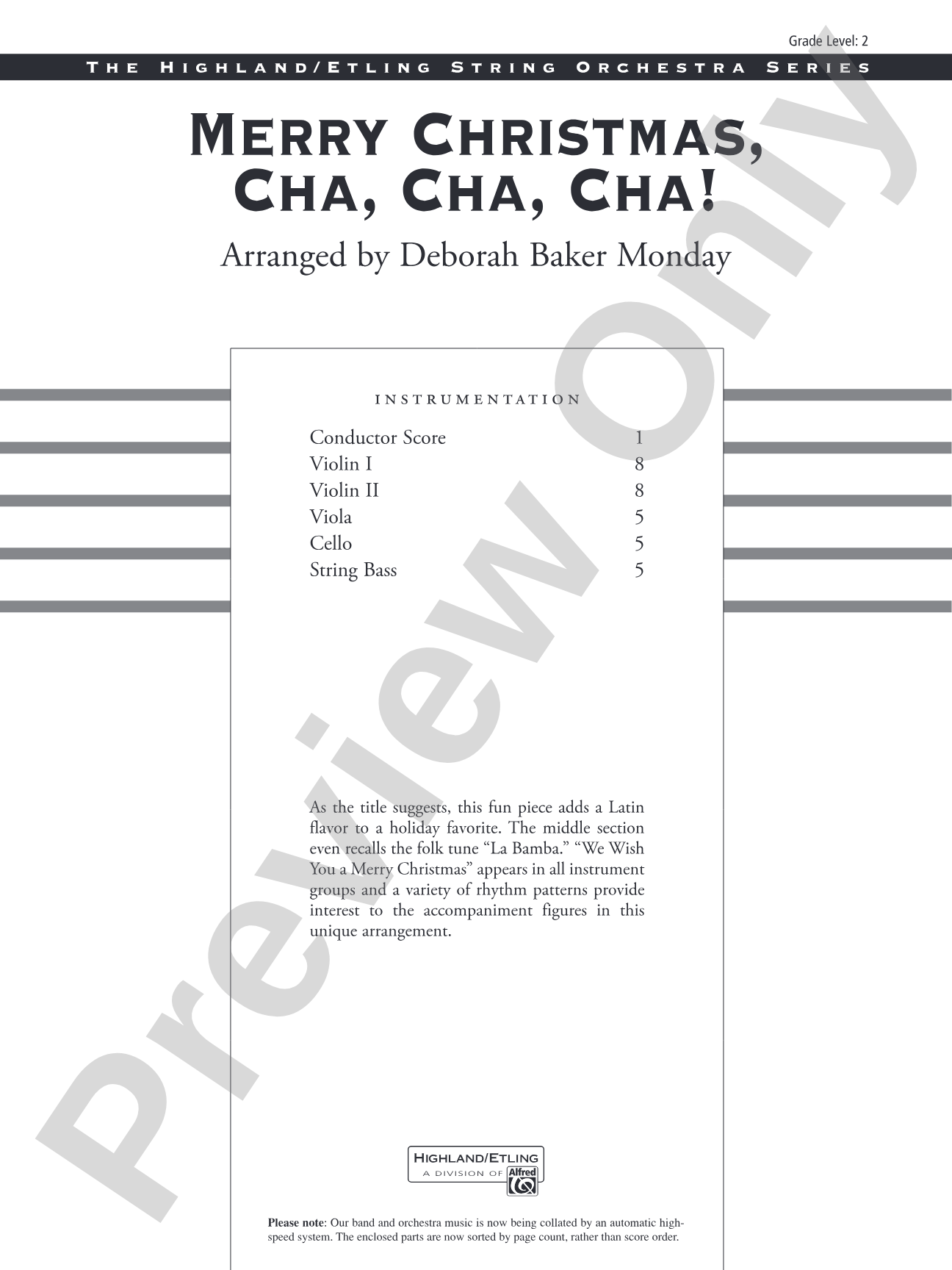 Merry Christmas, Cha, Cha, Cha!: String Orchestra Conductor Score & Parts