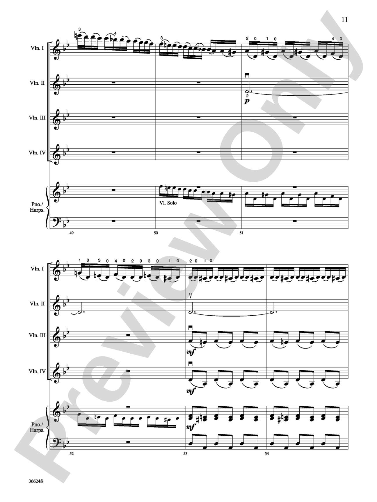 Violins Go Vivaldi: Two Movements for Violin Quartet: Violin Book