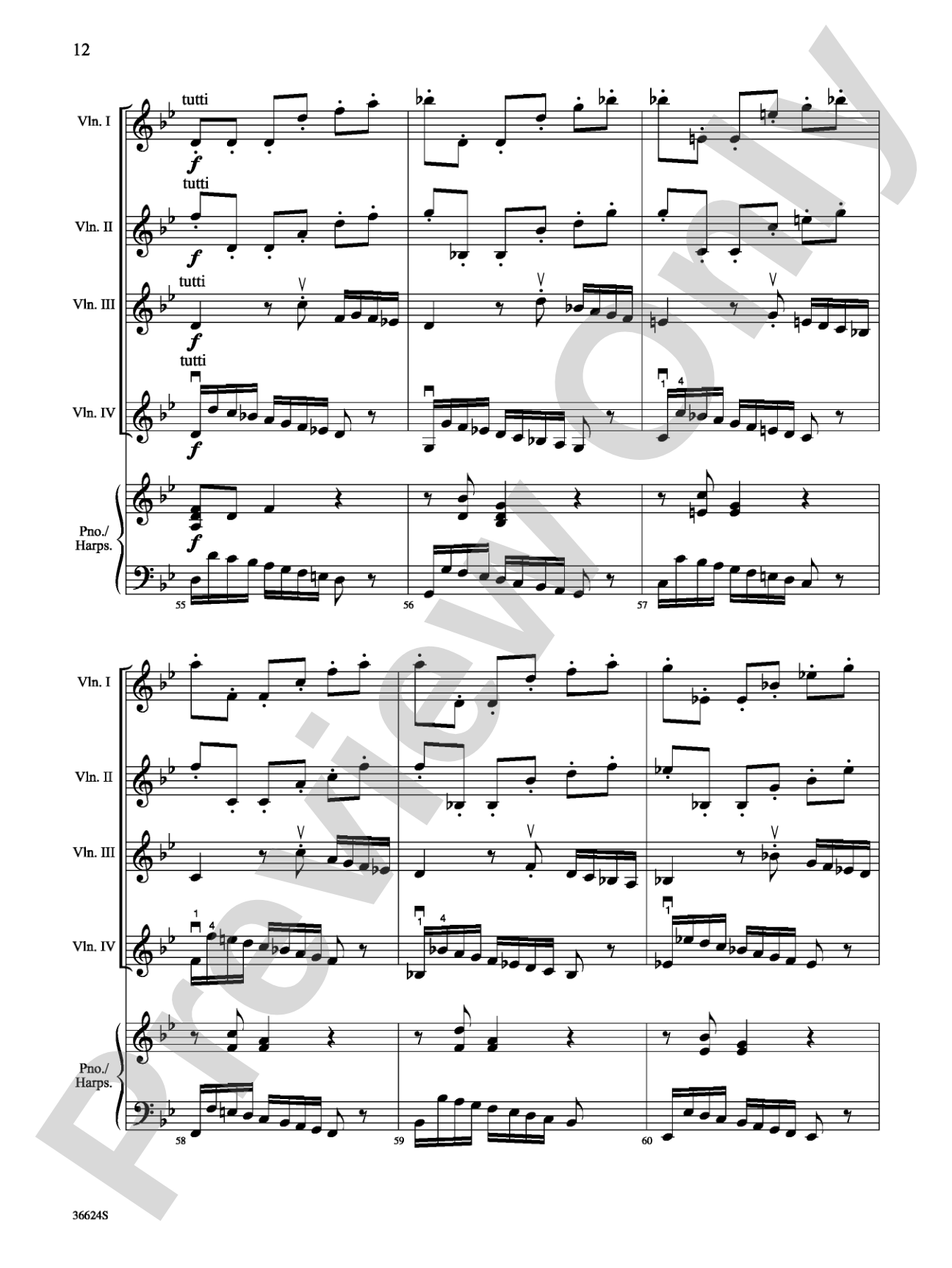 Violins Go Vivaldi: Two Movements for Violin Quartet: Violin Book