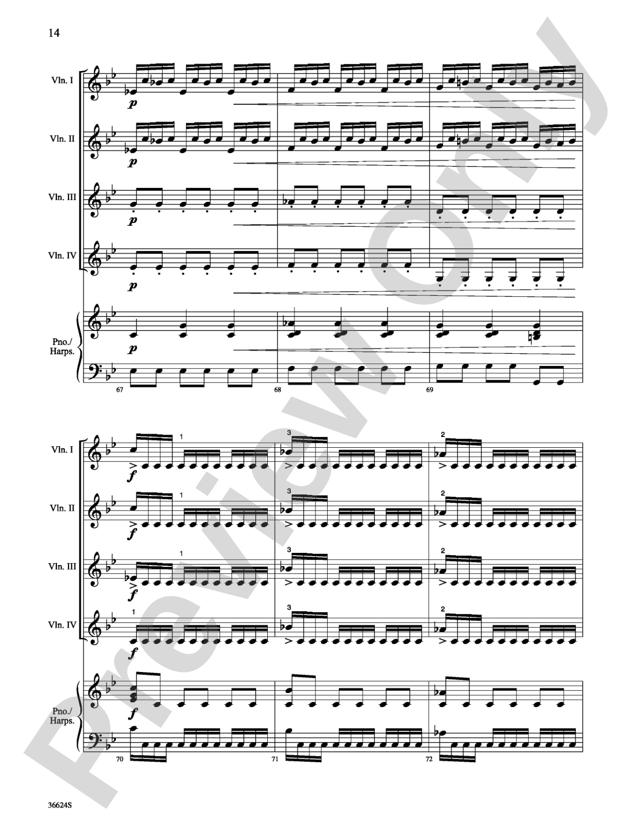 Violins Go Vivaldi: Two Movements for Violin Quartet: Violin Book