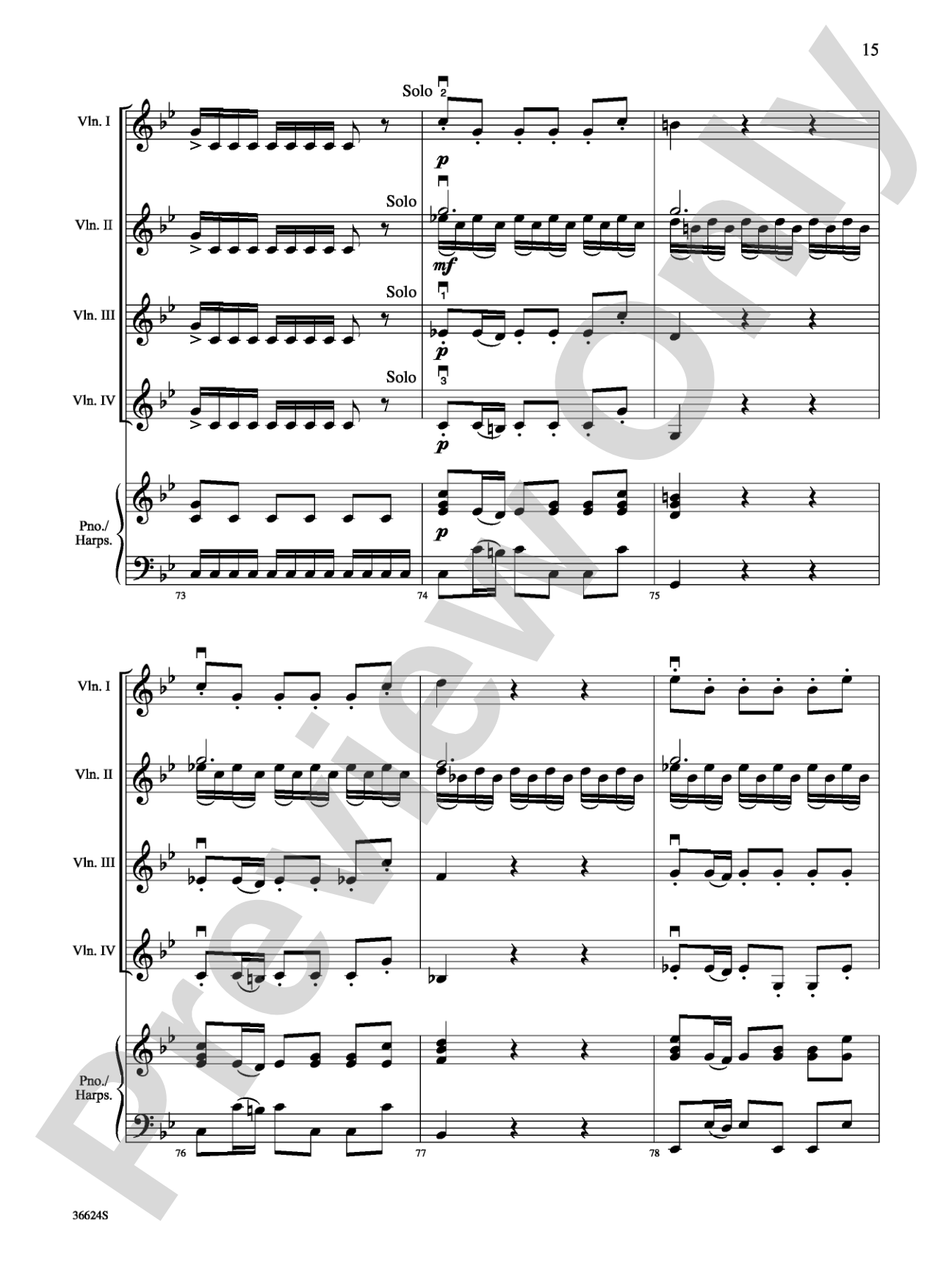 Violins Go Vivaldi: Two Movements for Violin Quartet: Violin Book