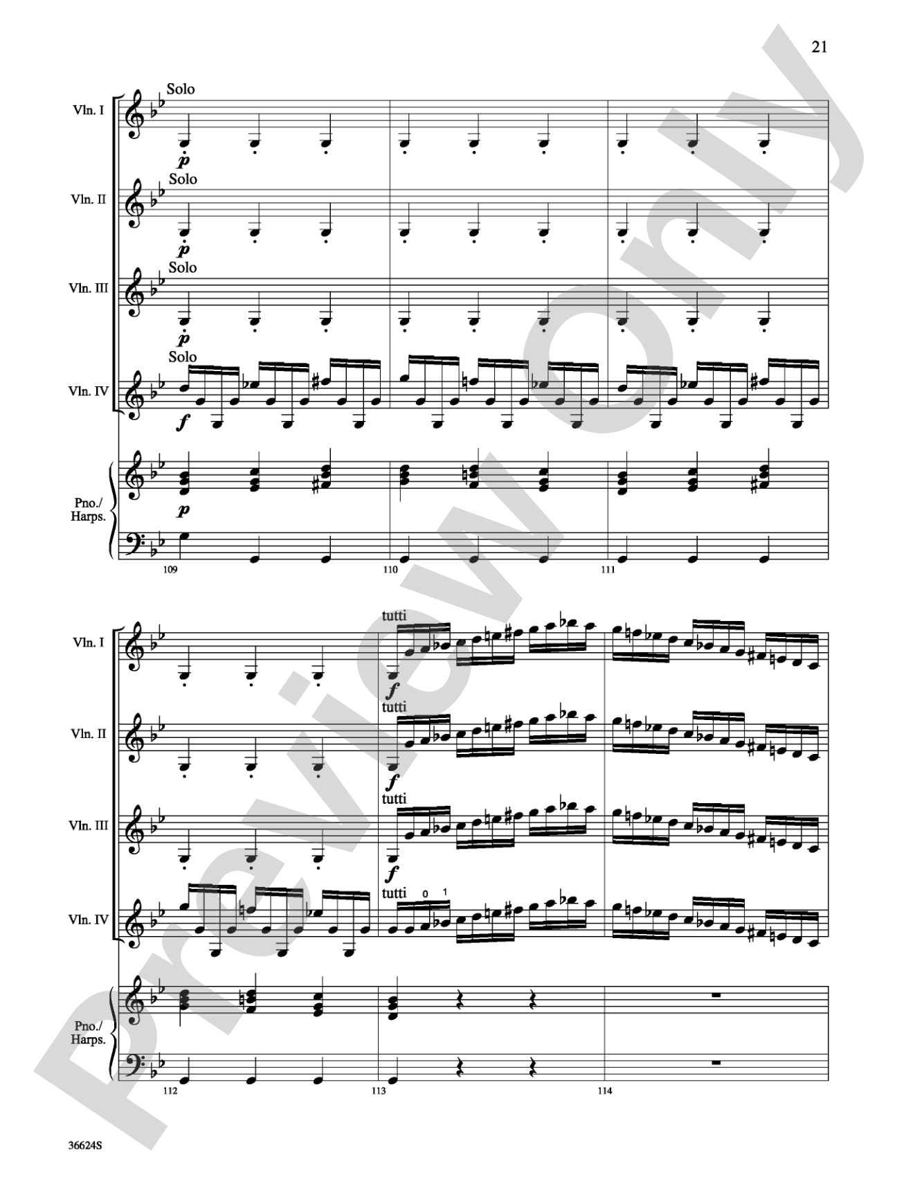 Violins Go Vivaldi: Two Movements for Violin Quartet: Violin Book