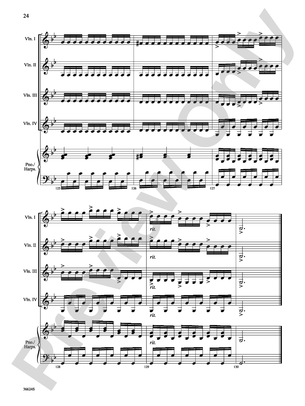 Violins Go Vivaldi: Two Movements for Violin Quartet: Violin Book