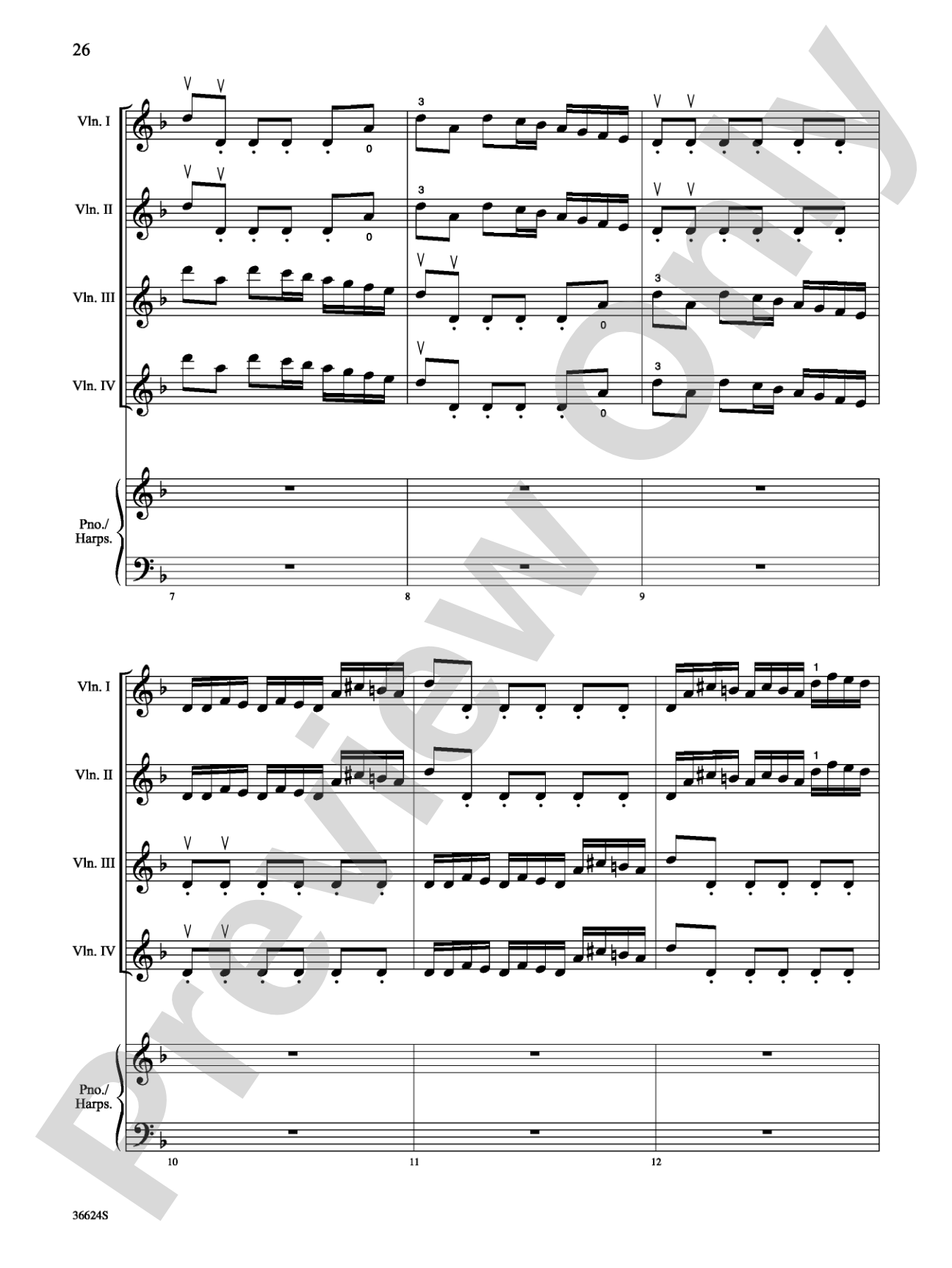 Violins Go Vivaldi: Two Movements for Violin Quartet: Violin Book