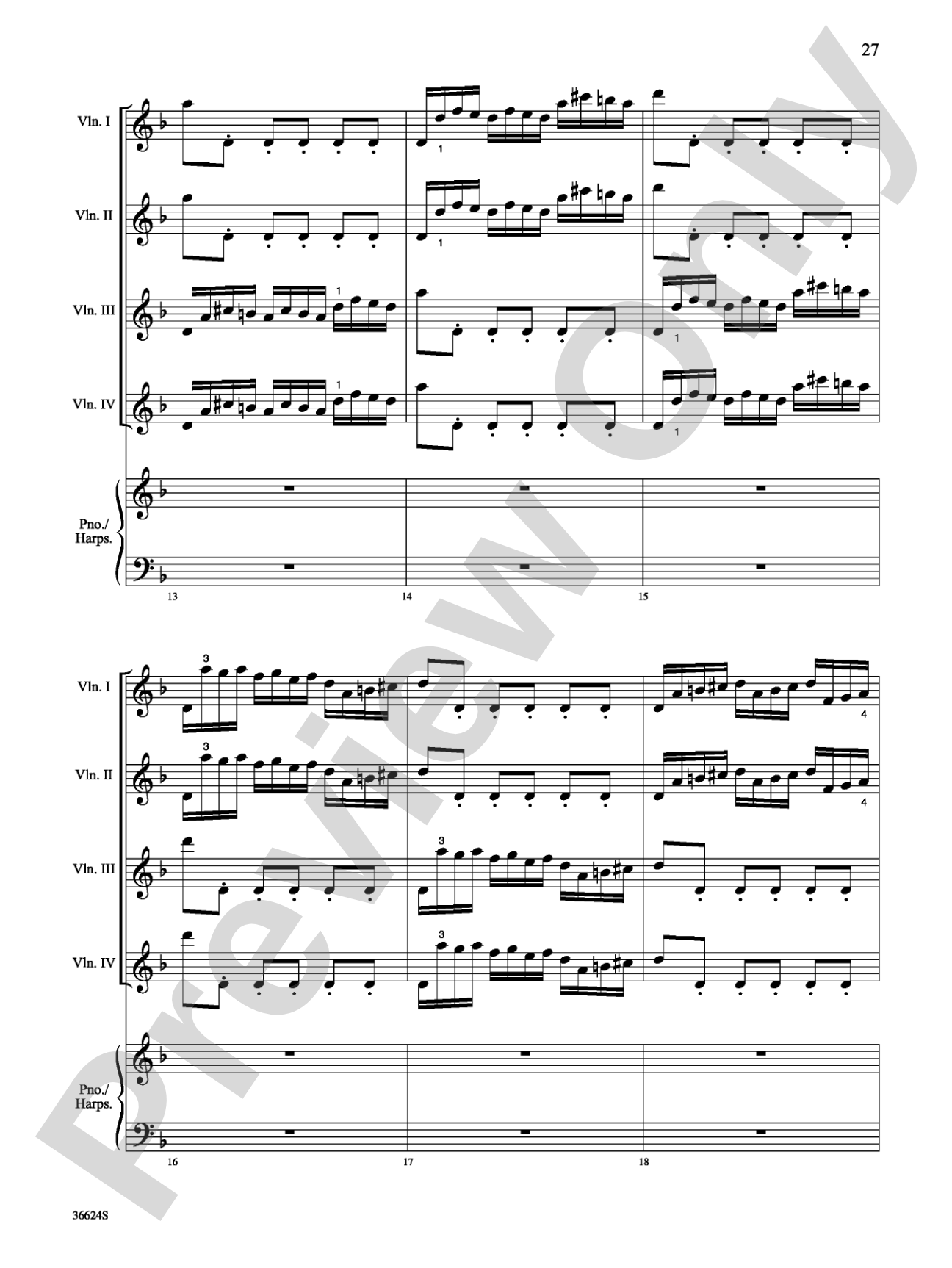 Violins Go Vivaldi: Two Movements for Violin Quartet: Violin Book