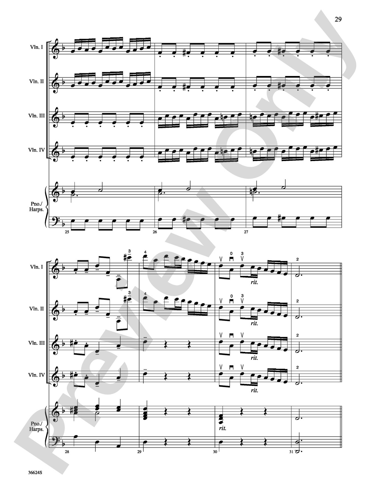 Violins Go Vivaldi: Two Movements for Violin Quartet: Violin Book