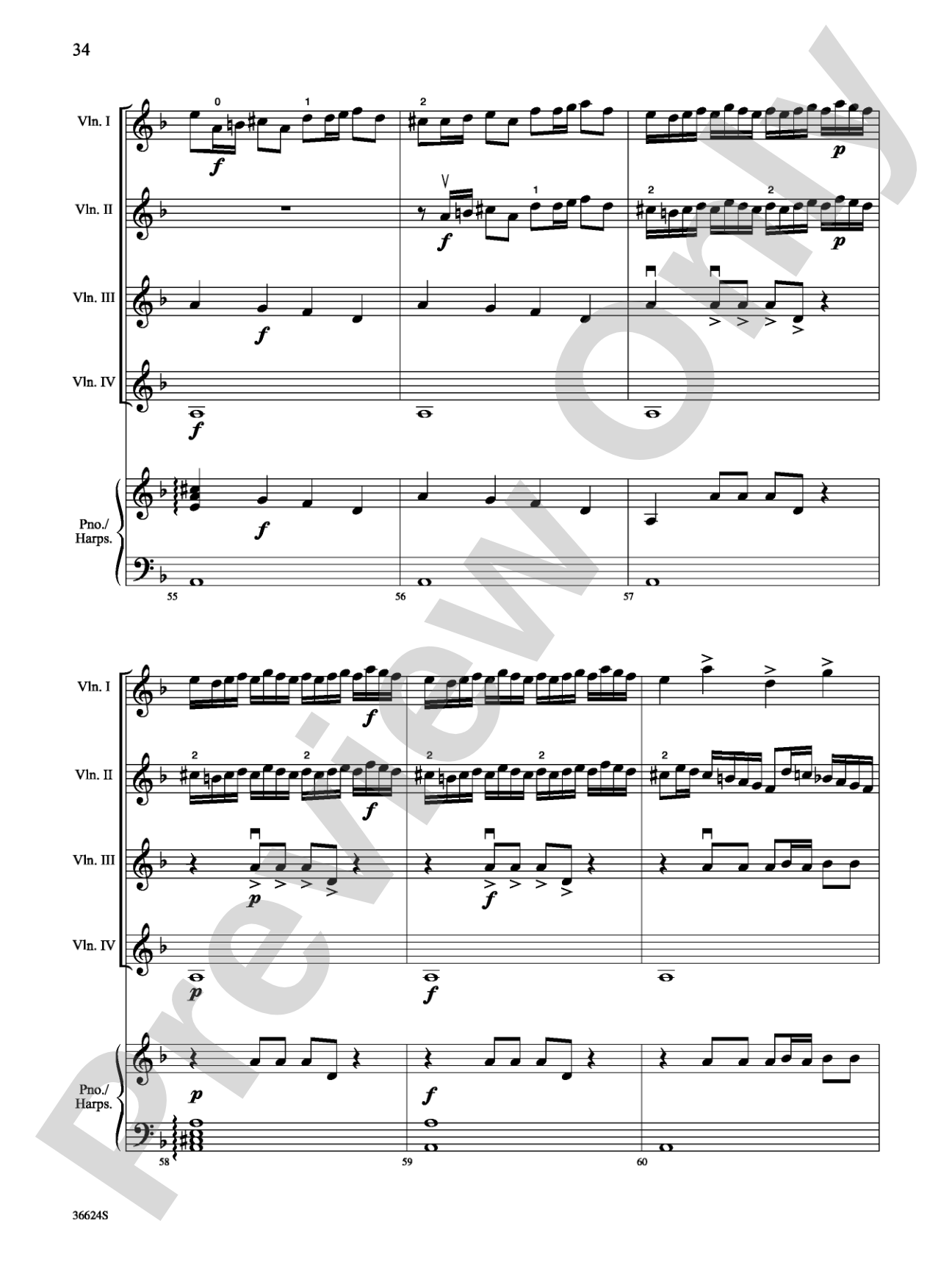 Violins Go Vivaldi: Two Movements for Violin Quartet: Violin Book
