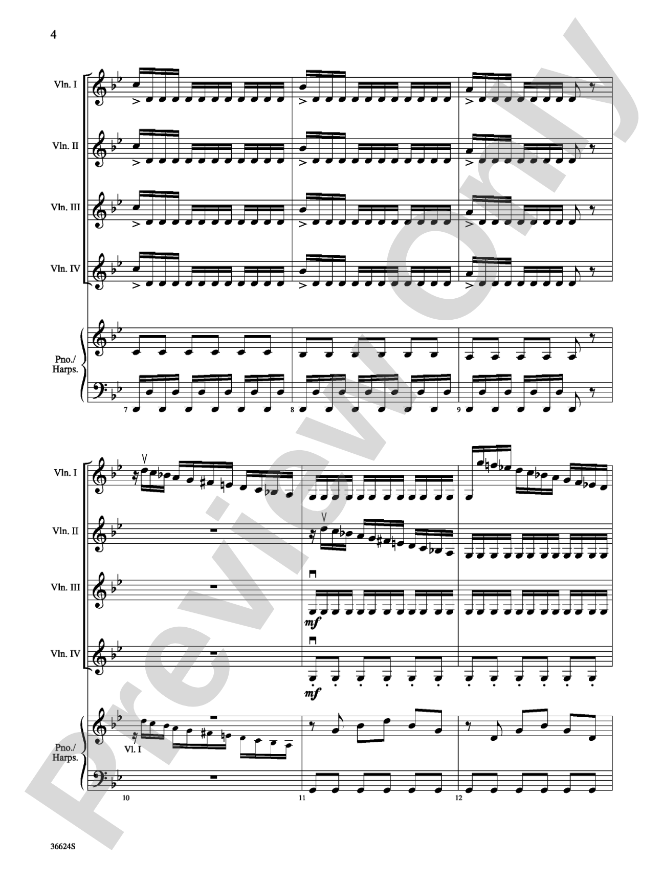 Violins Go Vivaldi: Two Movements for Violin Quartet: Violin Book