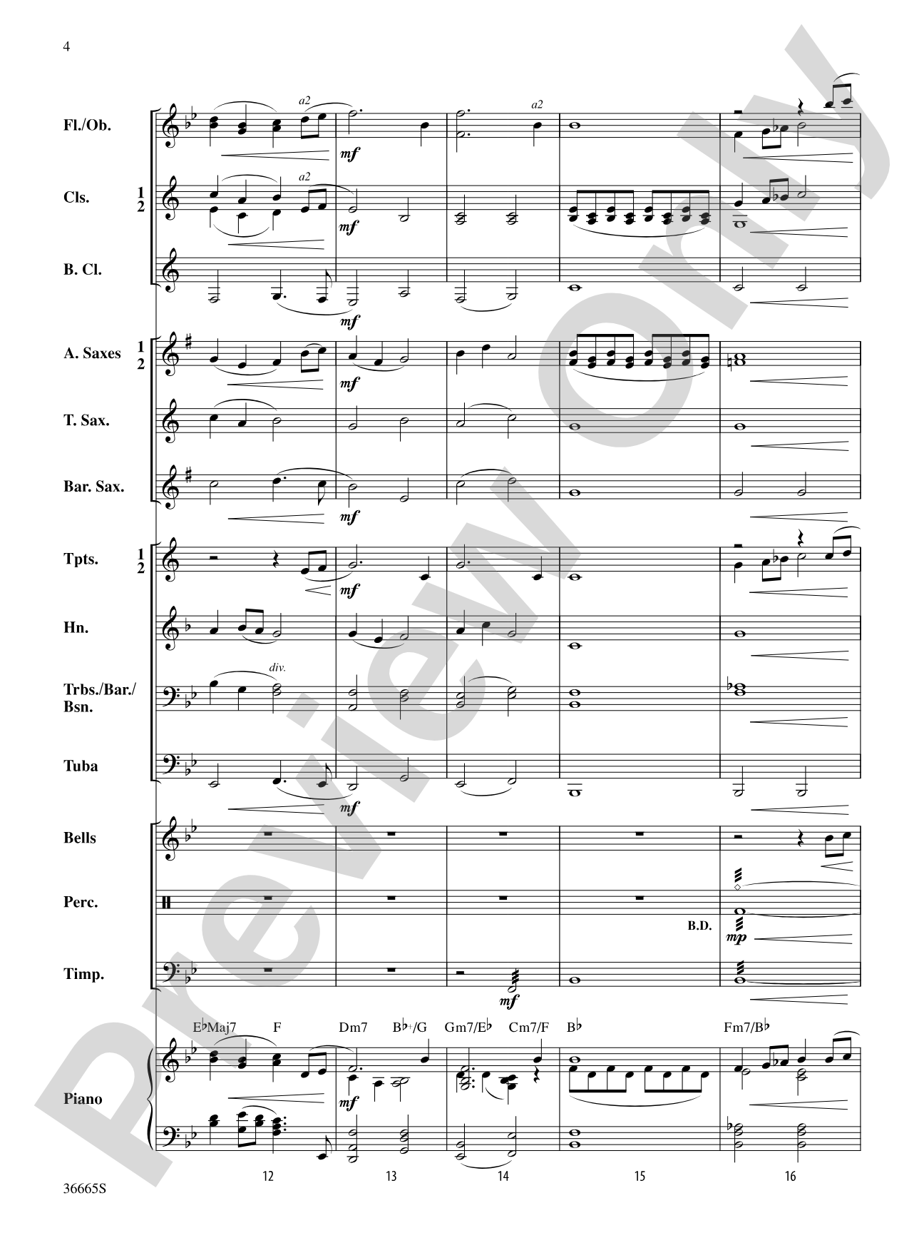 As Twilight Falls: Concert Band Conductor Score & Parts