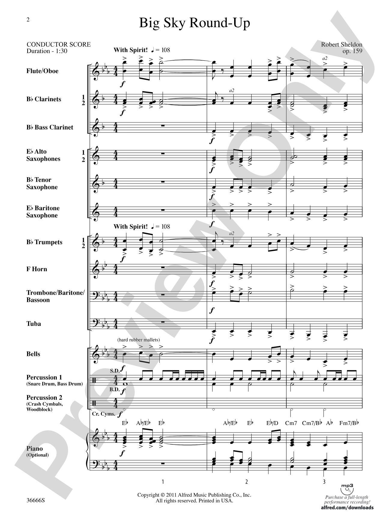 Big Sky Round-Up: Concert Band Conductor Score & Parts